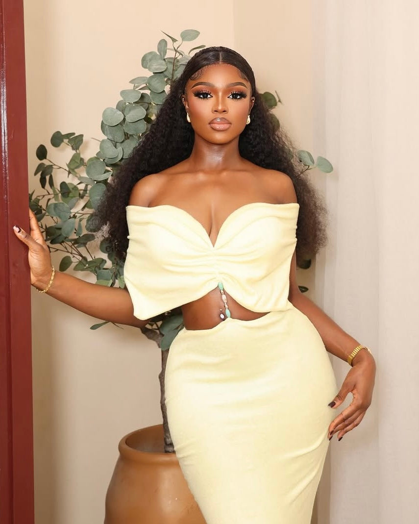 Espresso Lemon Cut-Out Maxi Dress