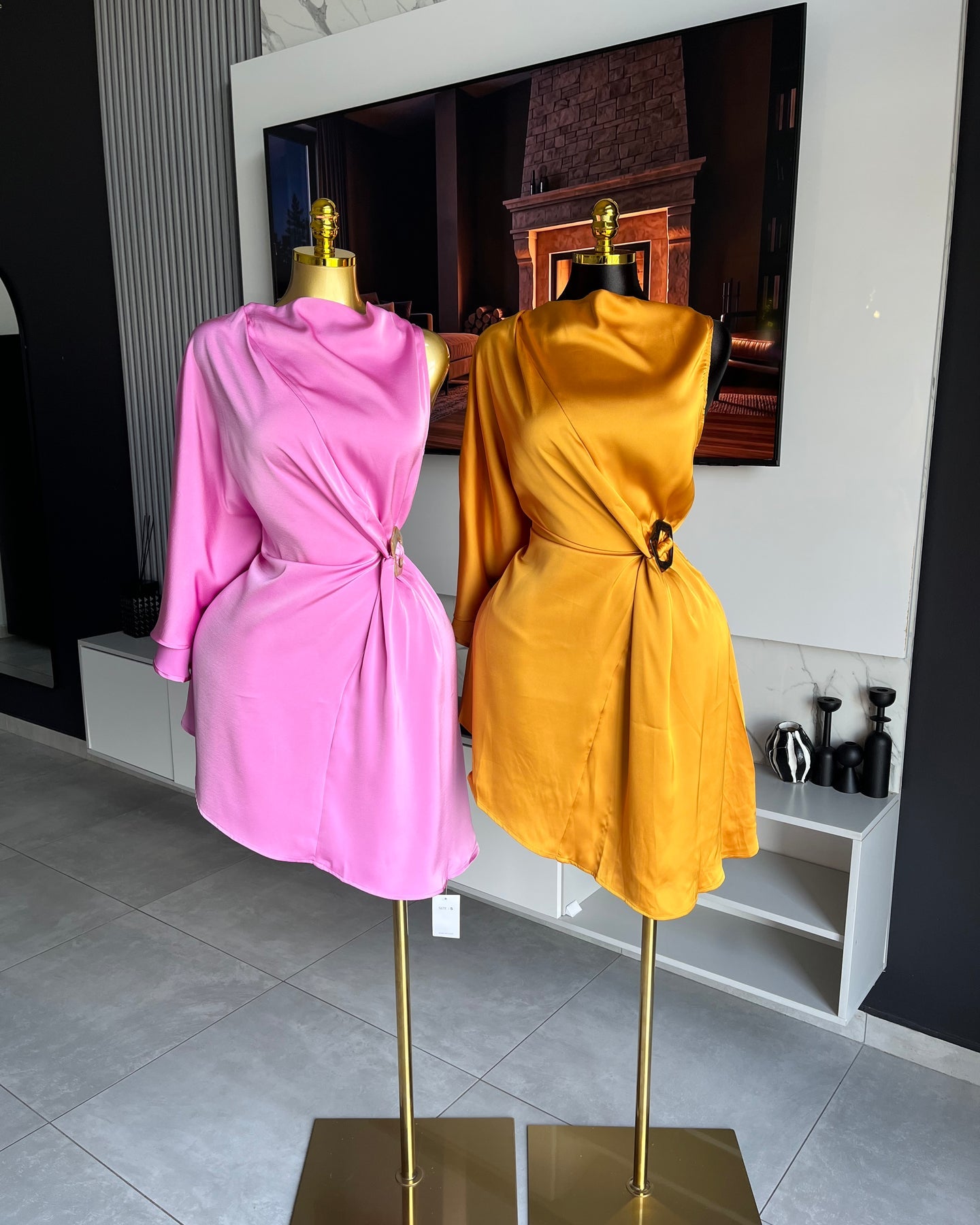 Robin Satin Ring Detail Mini Dress