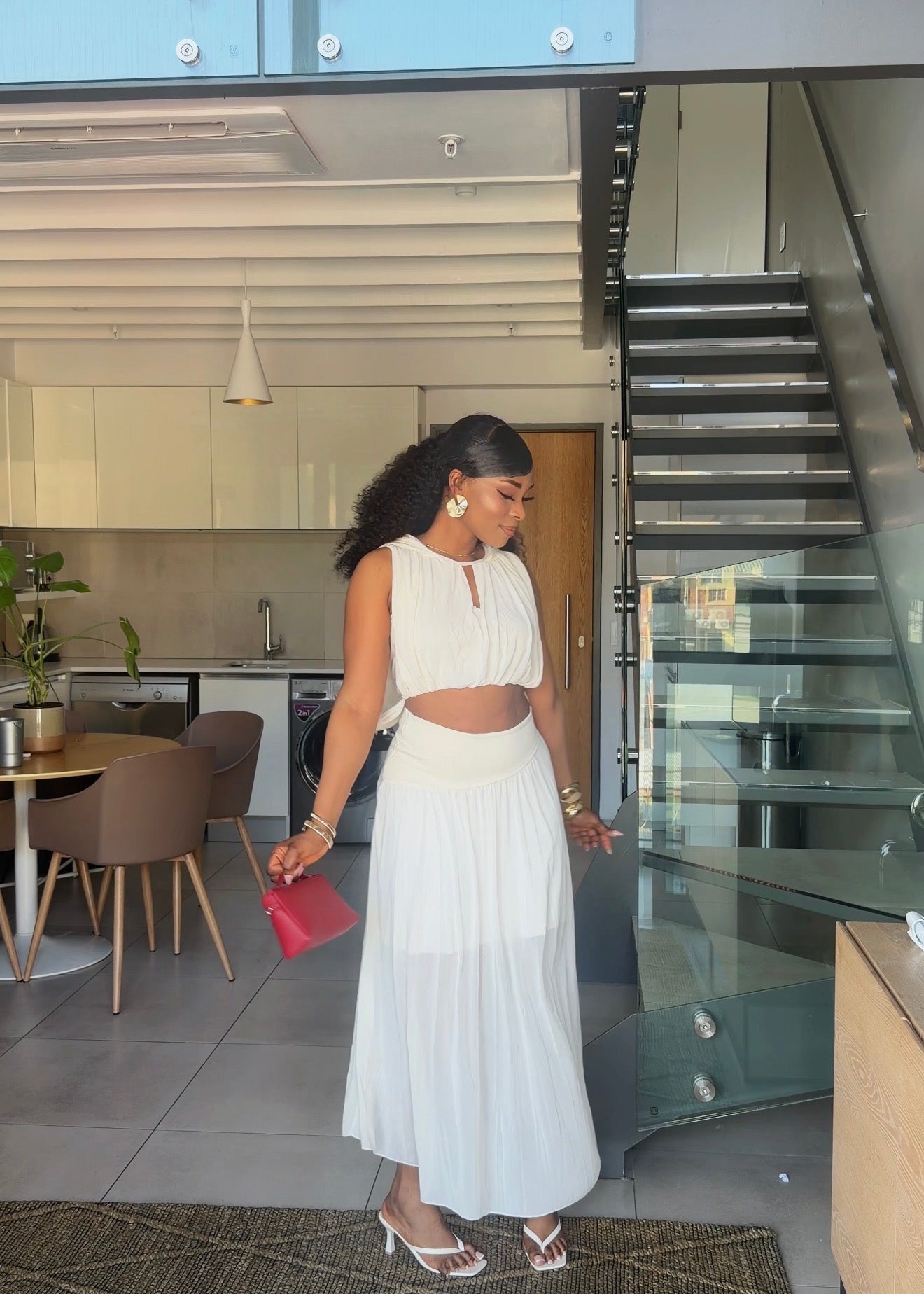 Eliana Ivory Two-Piece Maxi Set