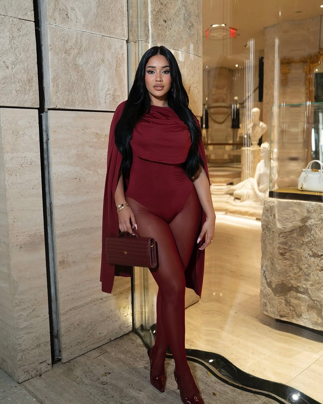 Valeria Burgundy Jumpsuit