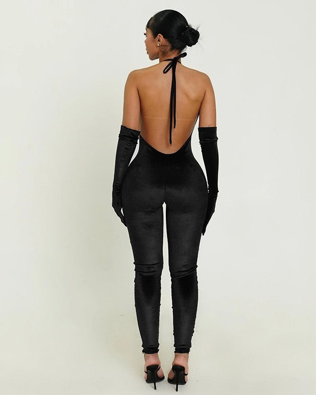 Legacy Plunge Jumpsuit with Gloves