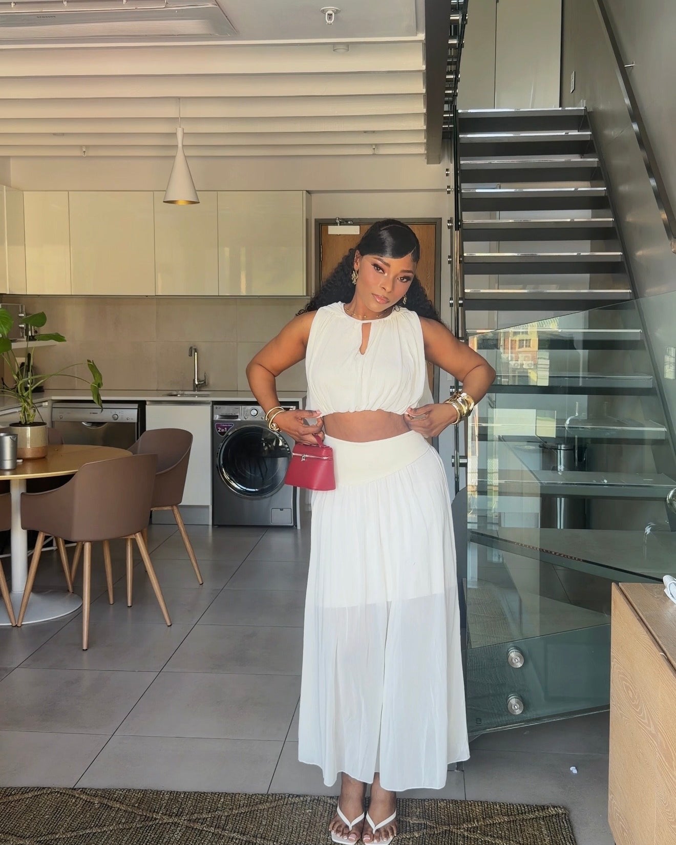 Eliana Ivory Two-Piece Maxi Set