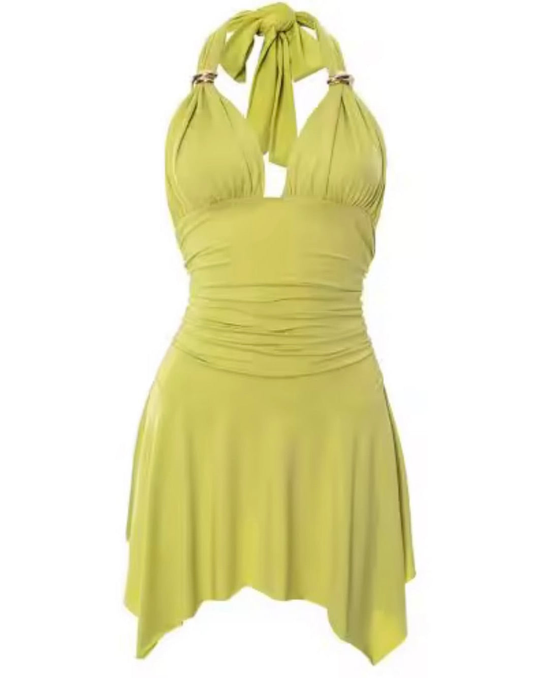 Esme Ruched Halter Mini Dress