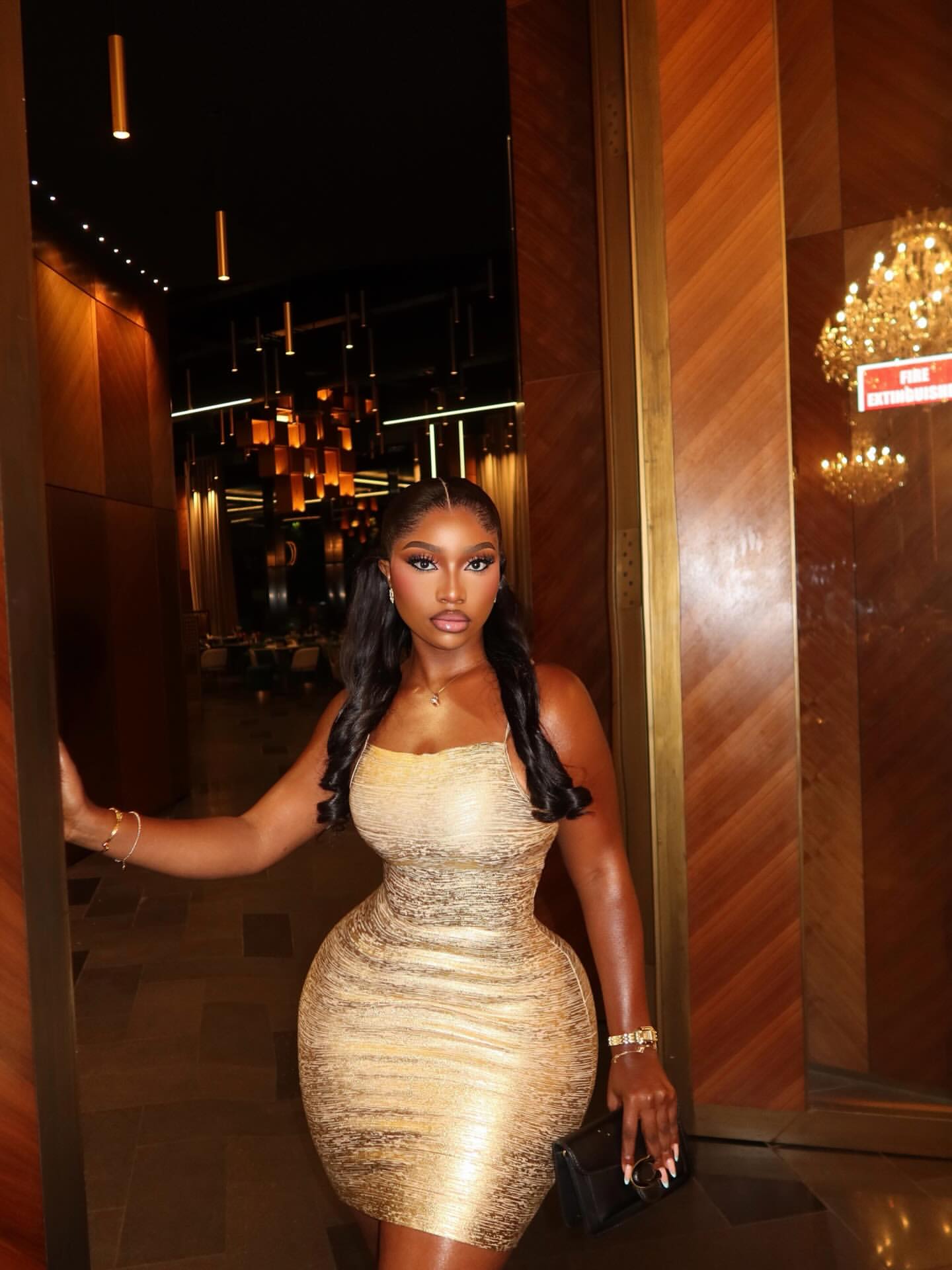 Calua Bandage Mini Dress Gold