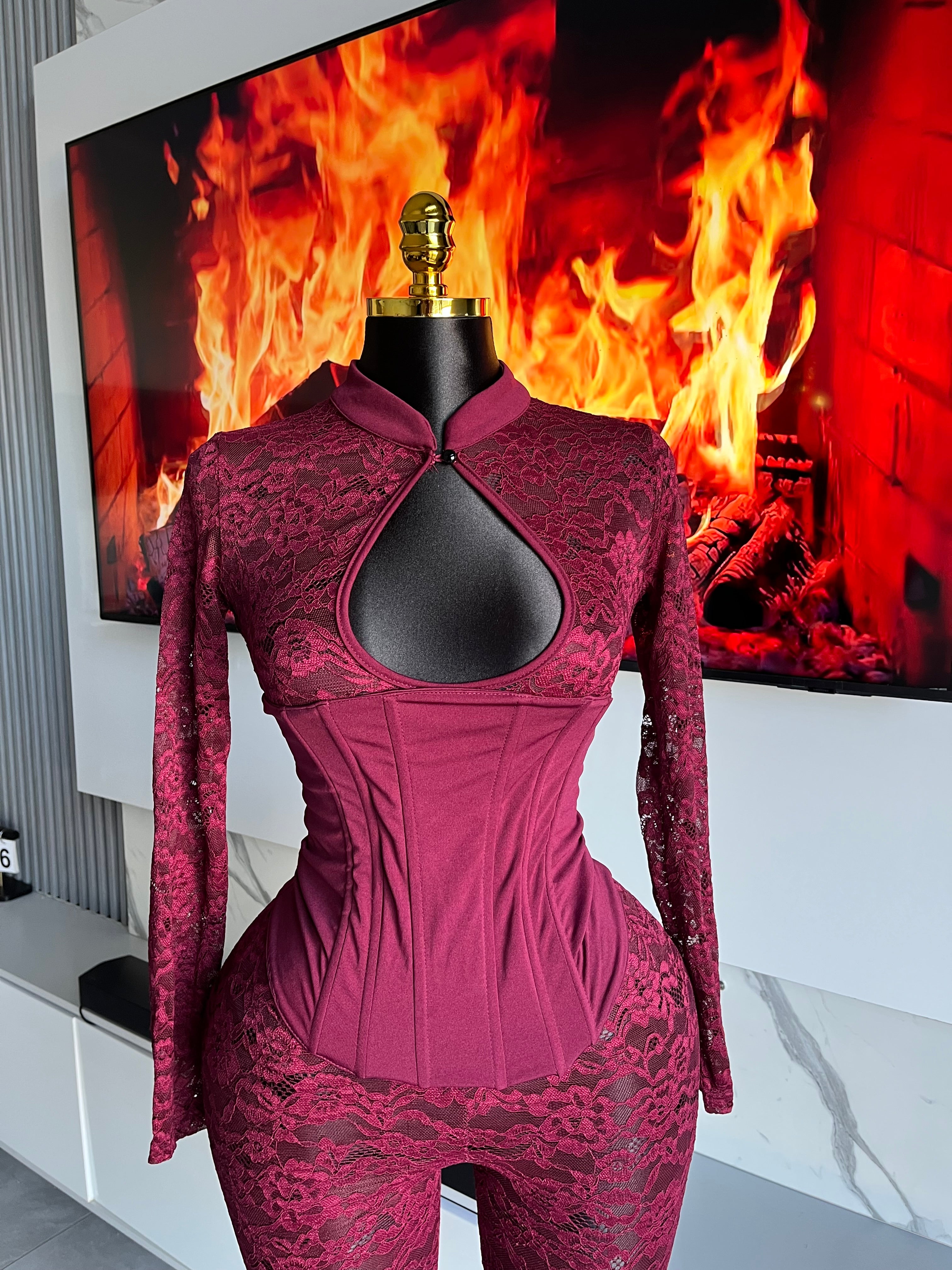 Steph Lace Corset Jumpsuit