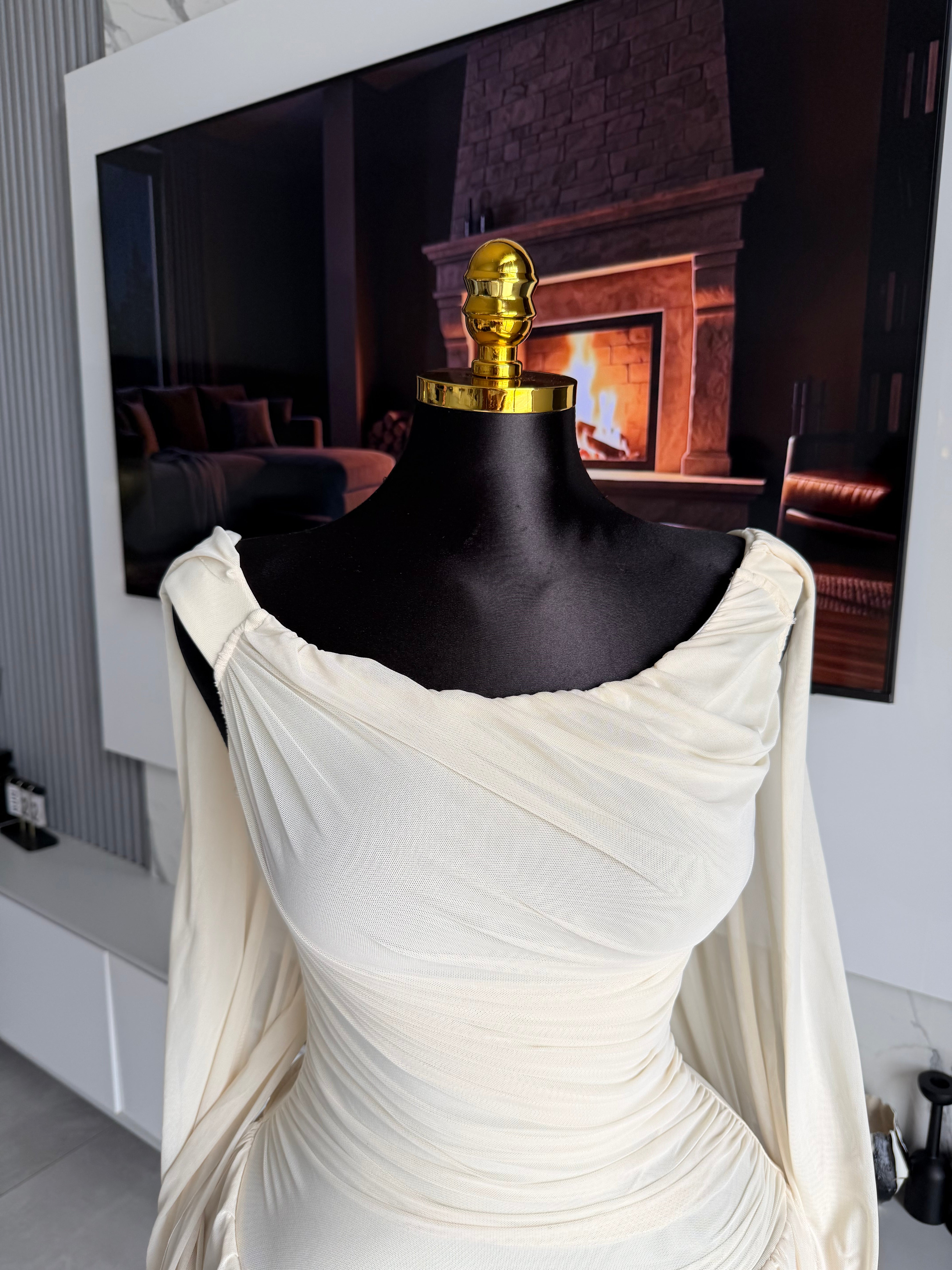 Selene Draped Off-Shoulder Mini Dress