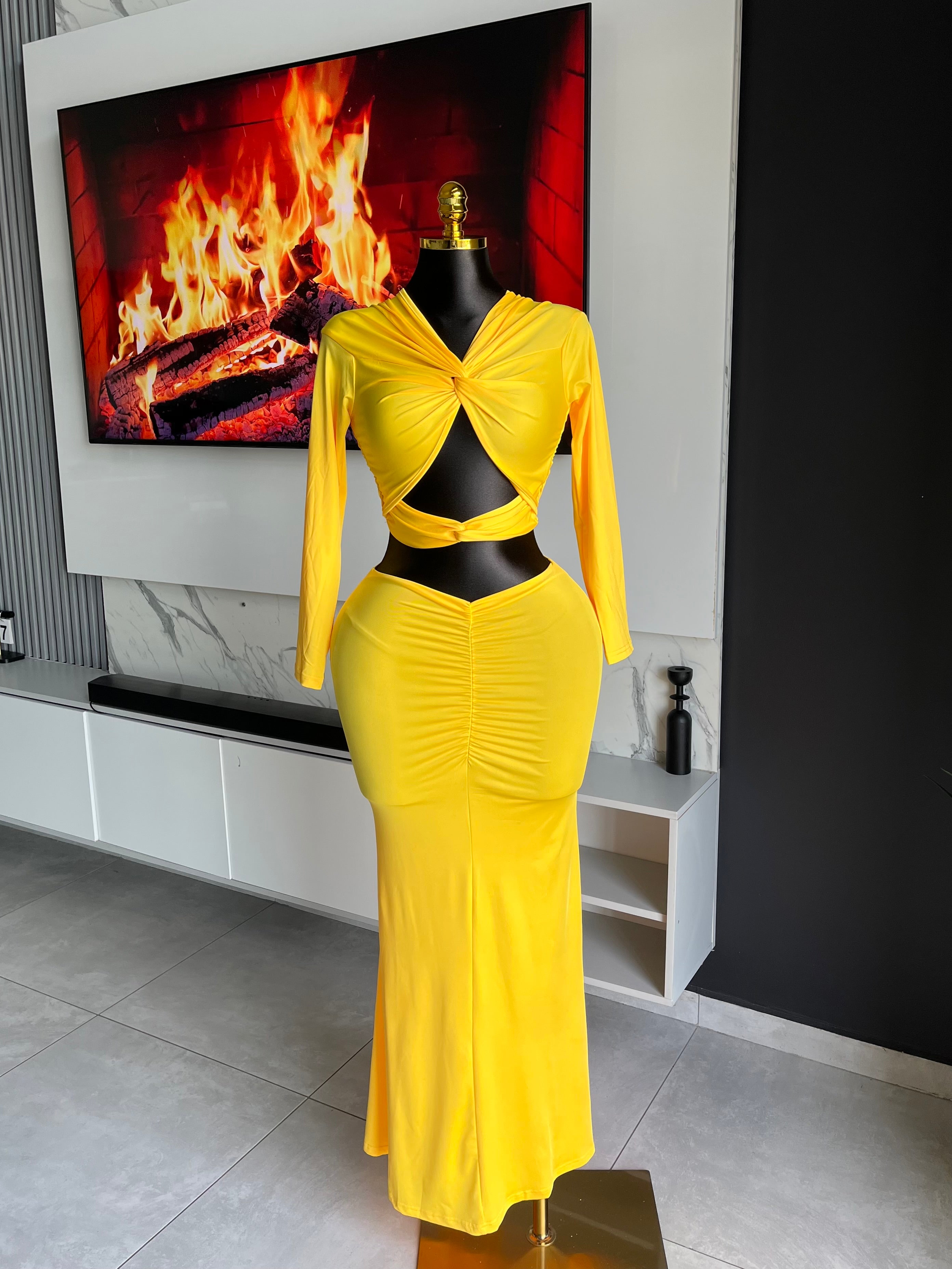 Deja Twist-Front Maxi Two-Piece Set