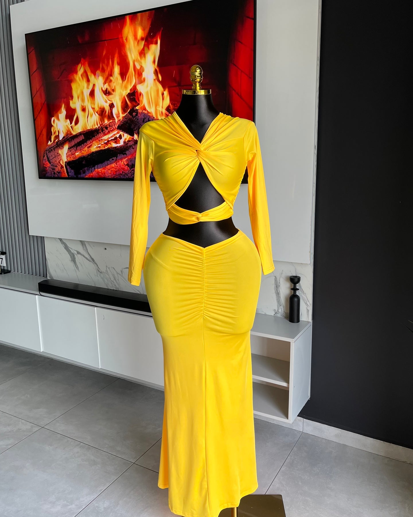 Deja Twist-Front Maxi Two-Piece Set