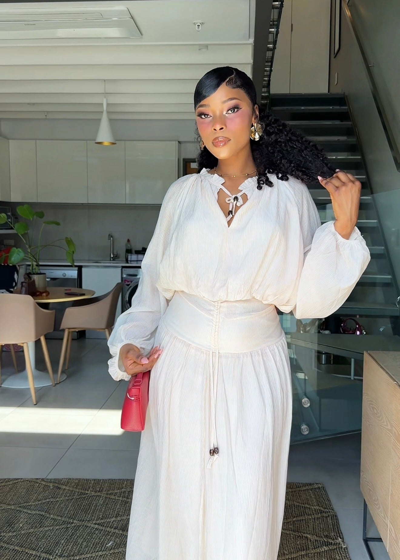 Arielle Cream Two-Piece Maxi Skirt Set