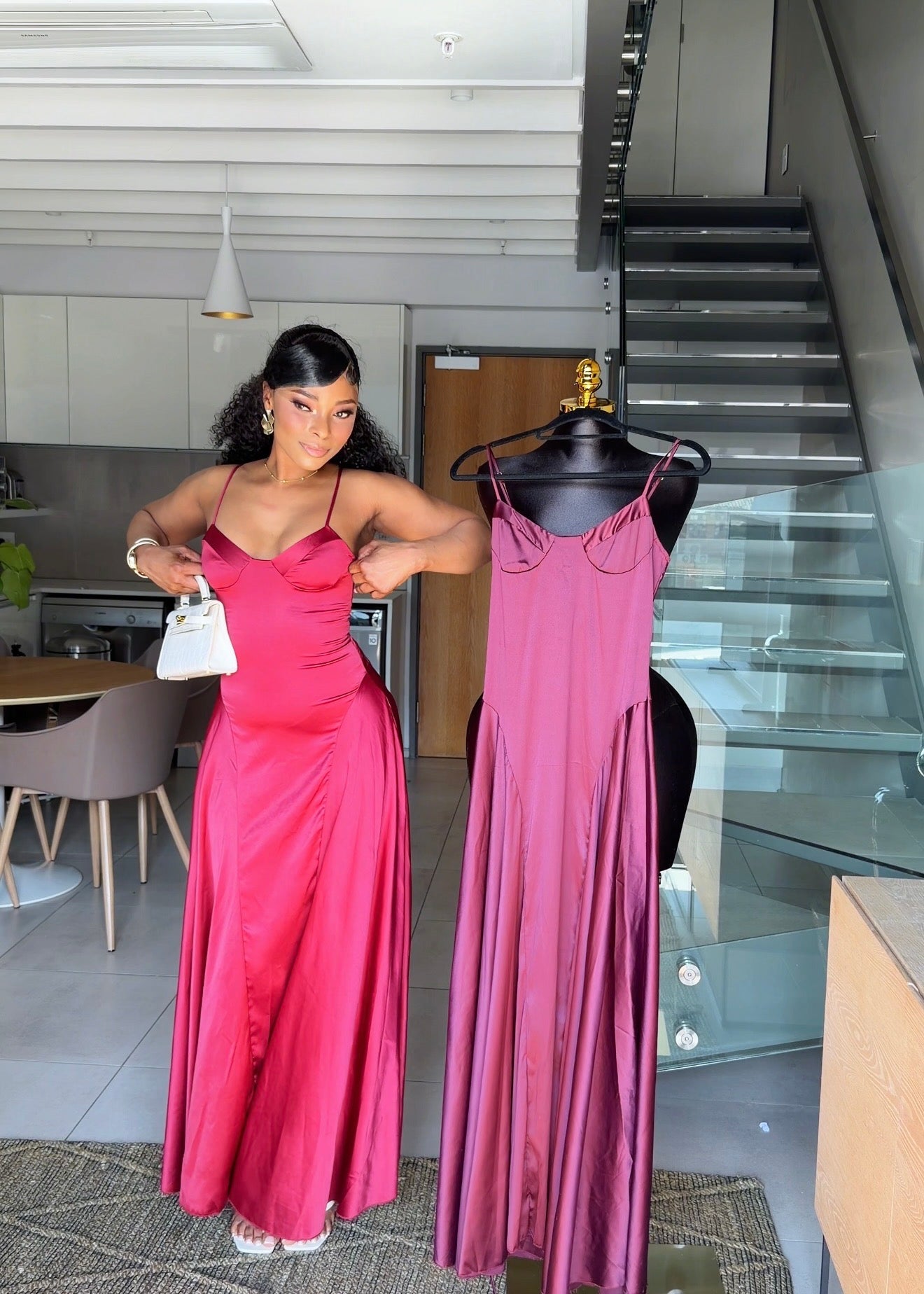 Vivienne Satin Corset Maxi Dress