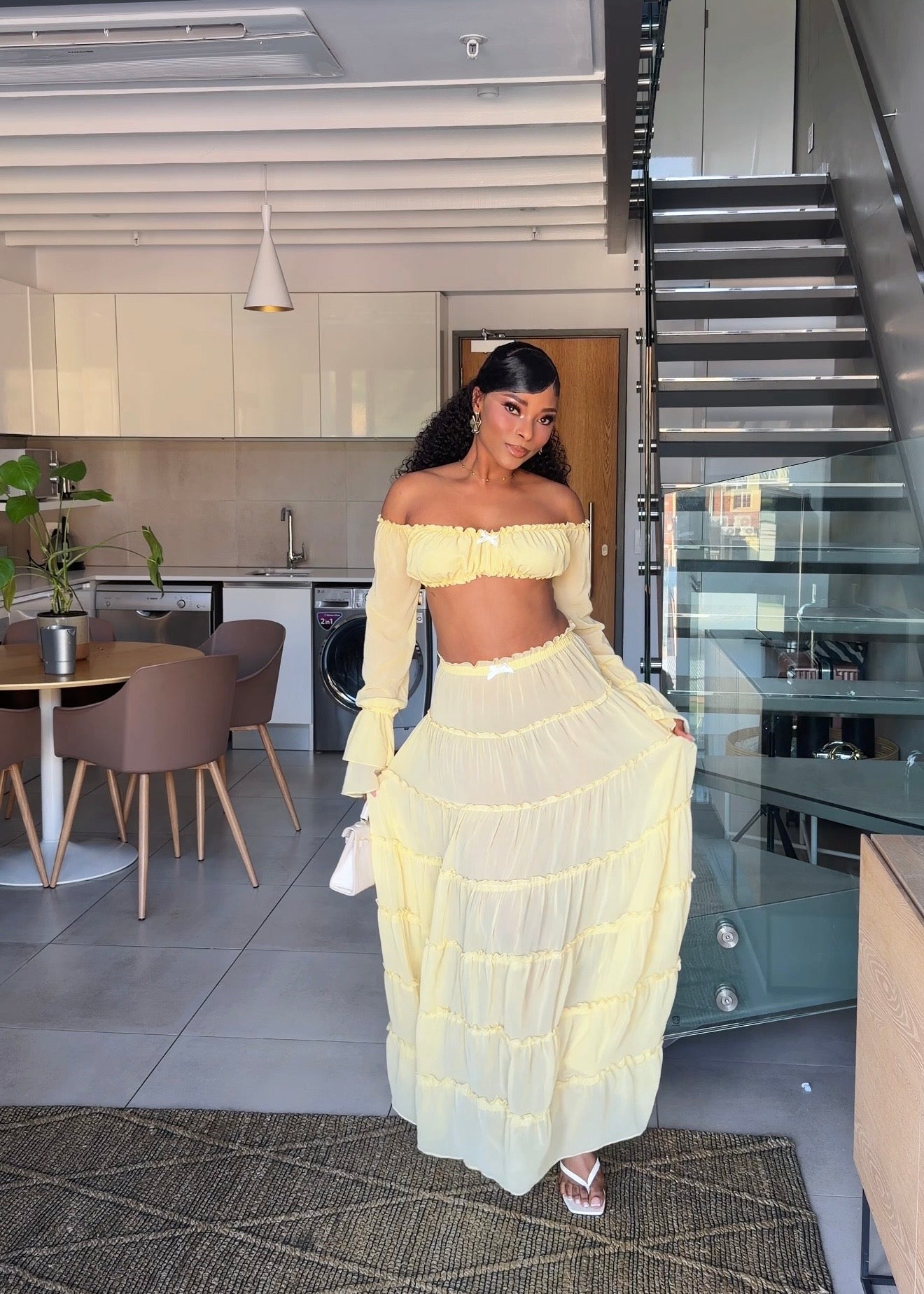 Isla Ivory Two-Piece Maxi Set