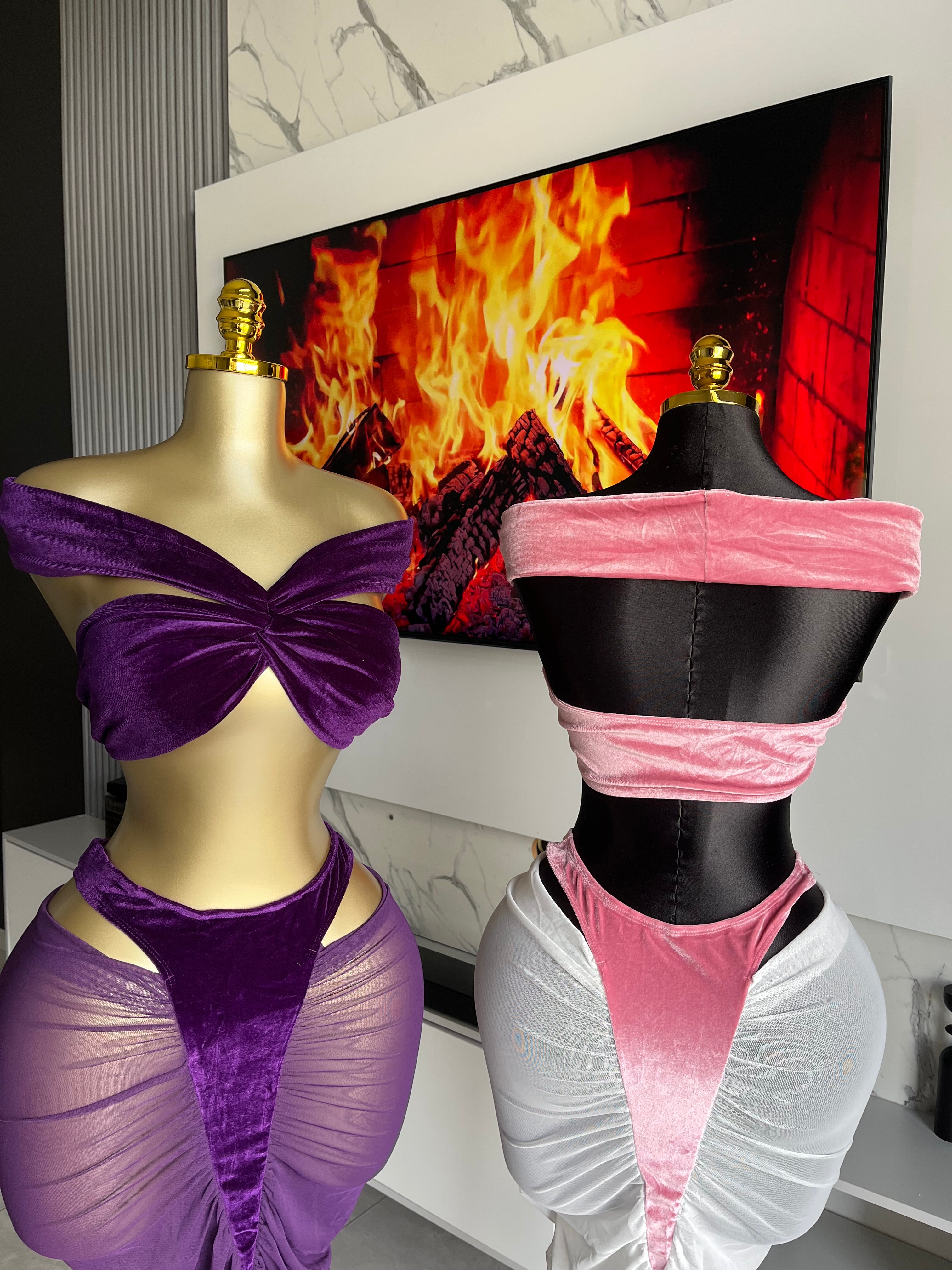 Kiaro Sheer Ruched Skirt Set