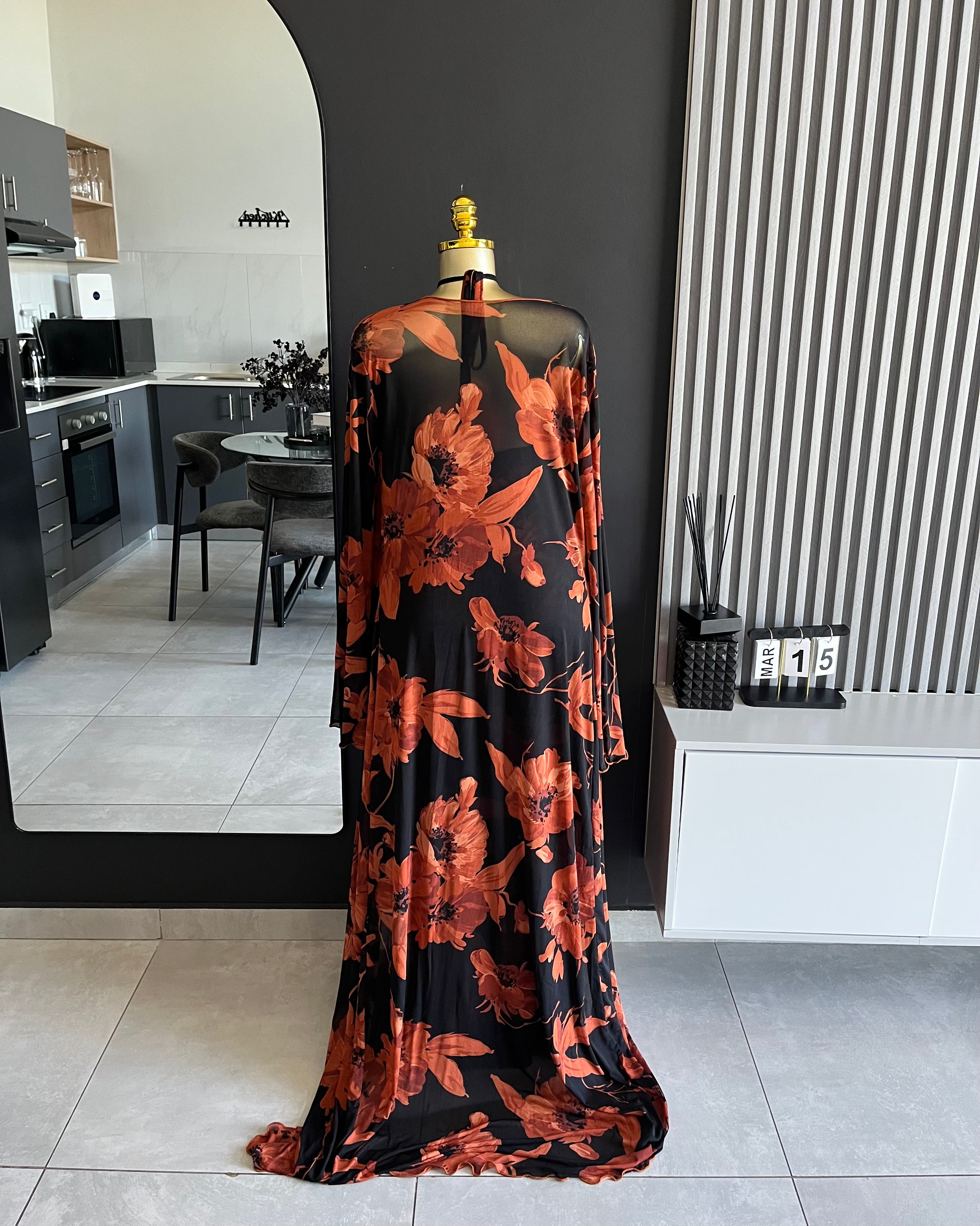 Aurelia Floral Mesh Maxi Dress