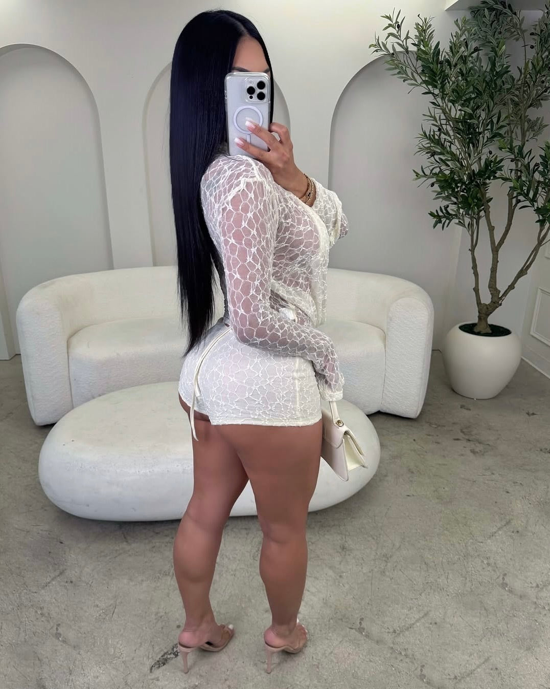 Mina Lace Drape Bodycon Playsuit