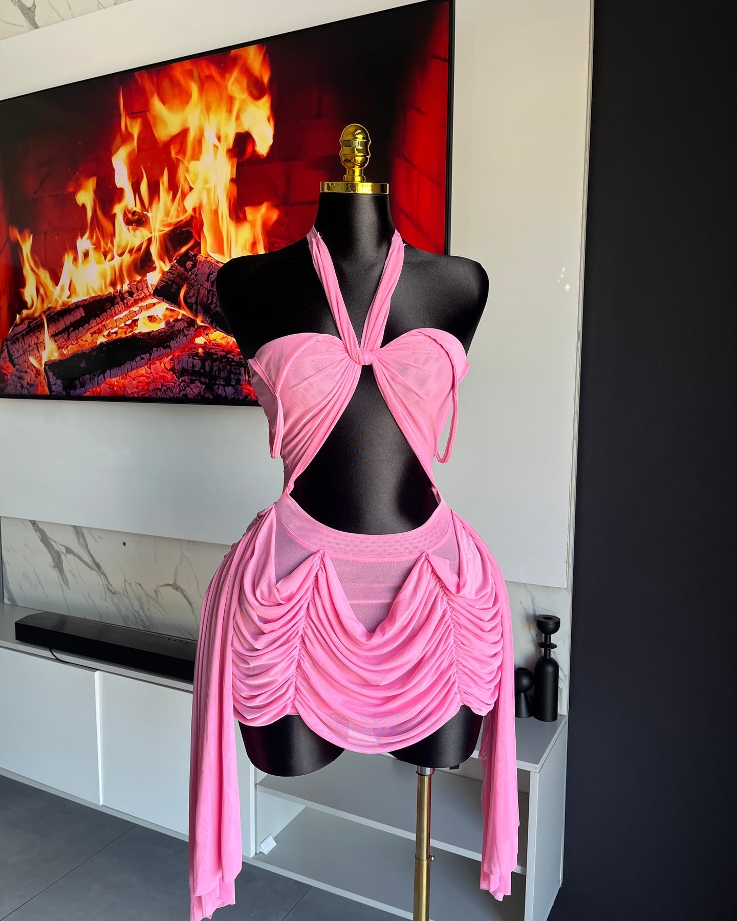 Orla Ruched Cut-Out Mini Set