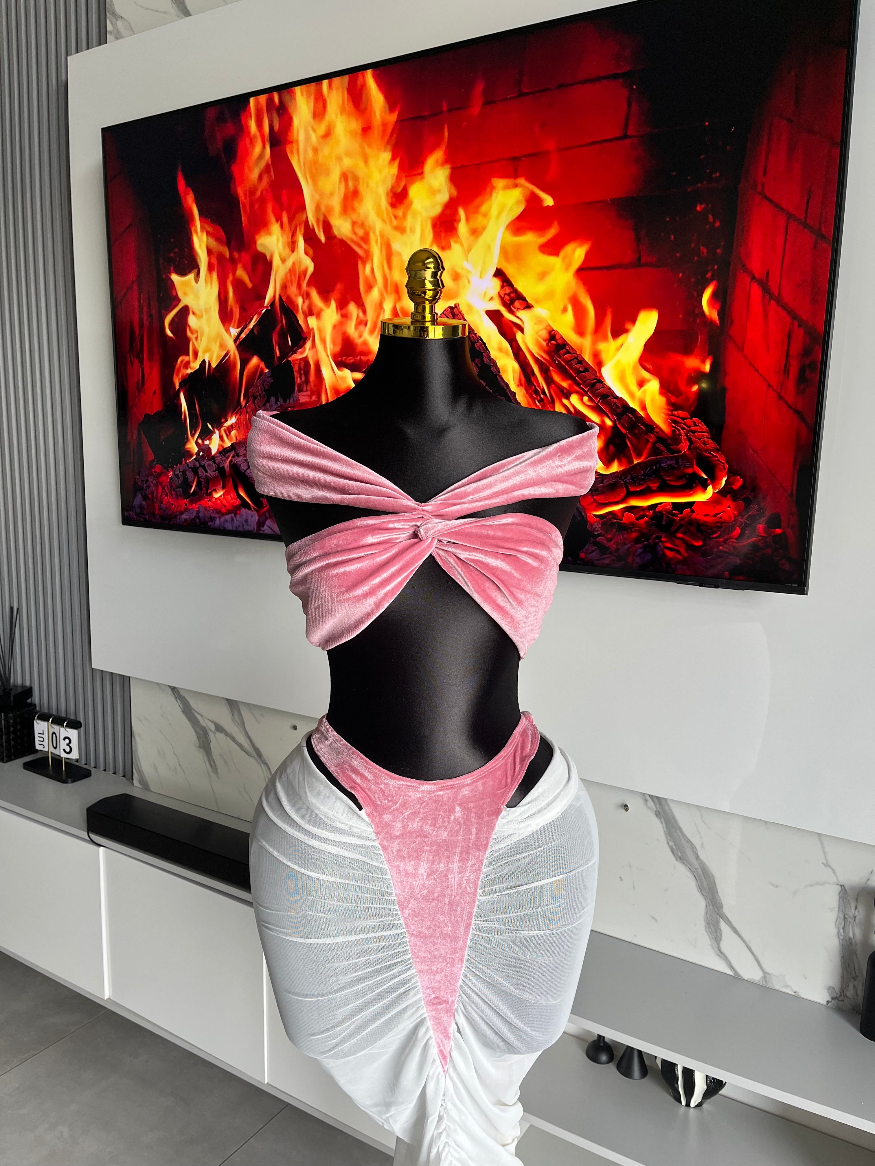 Kiaro Sheer Ruched Skirt Set