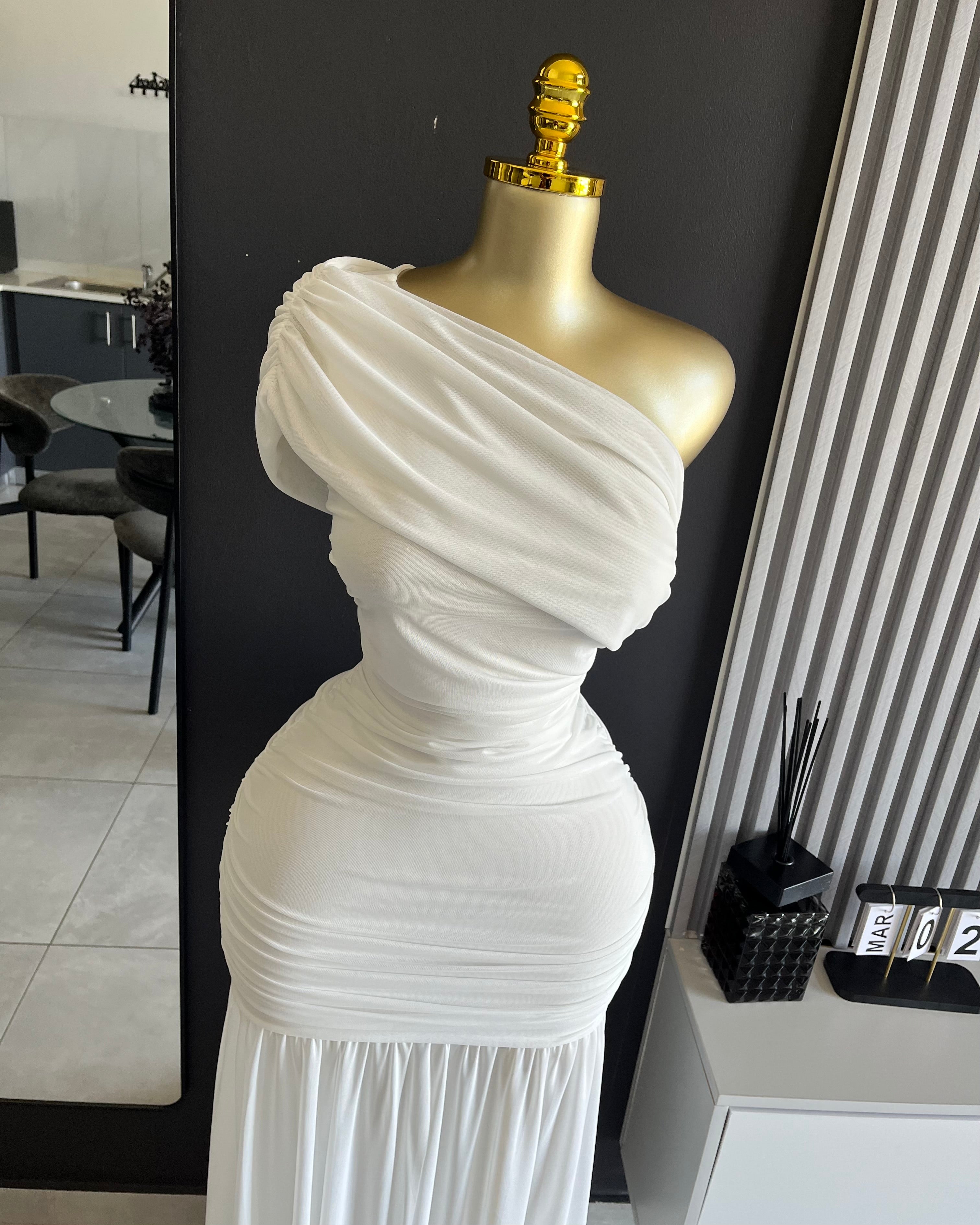 Kendall One-Shoulder Ruched Maxi Dress