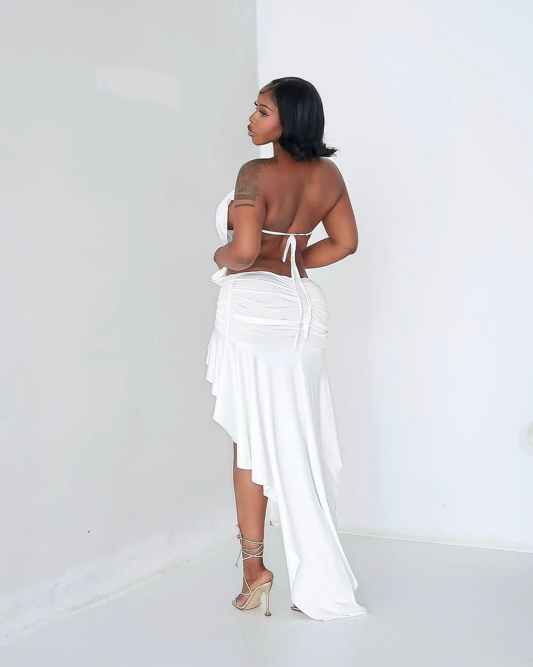 Zola Draped High-Low Maxi Dress