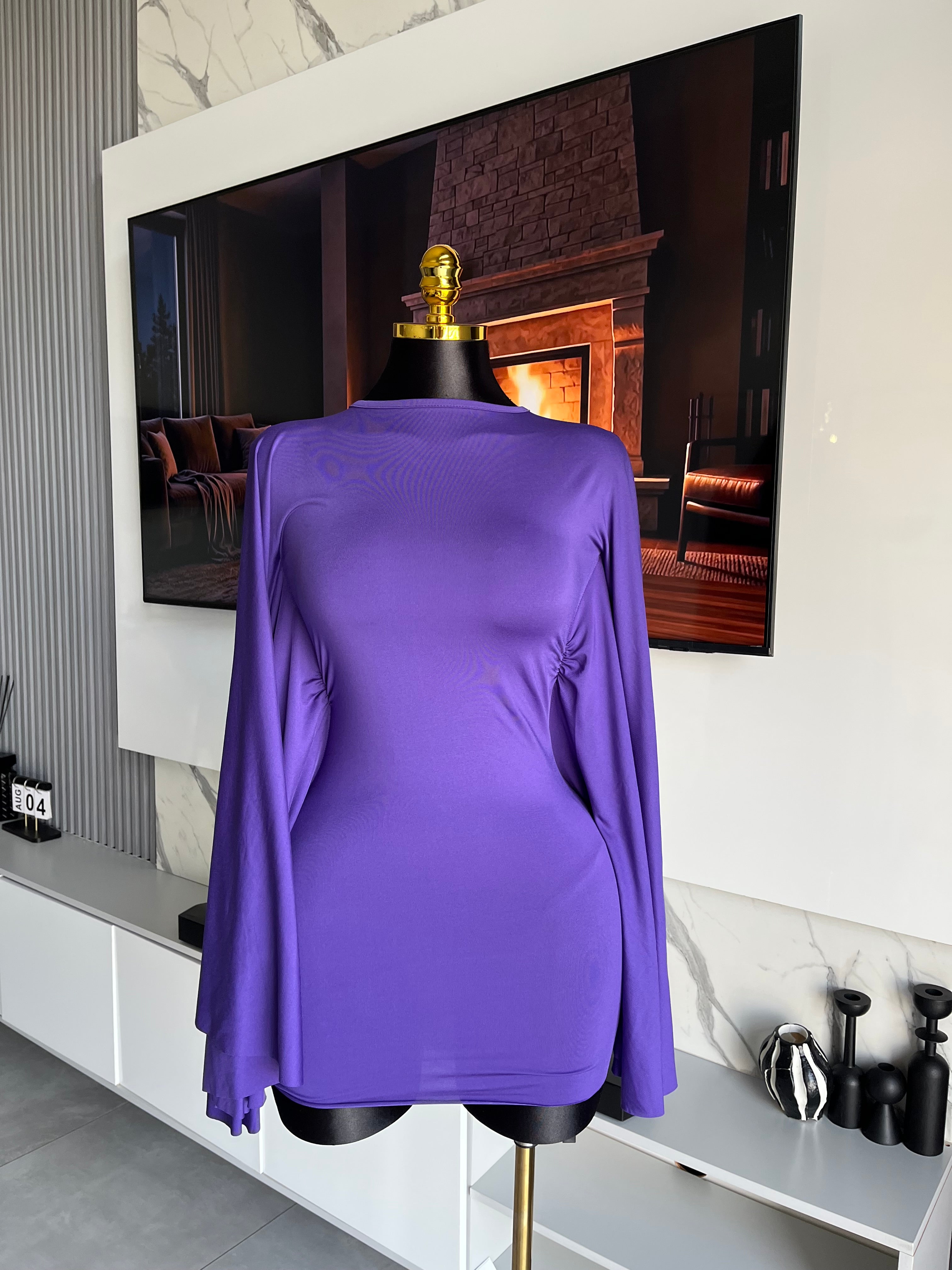 Yaji Batwing Sleeve Mini Dress