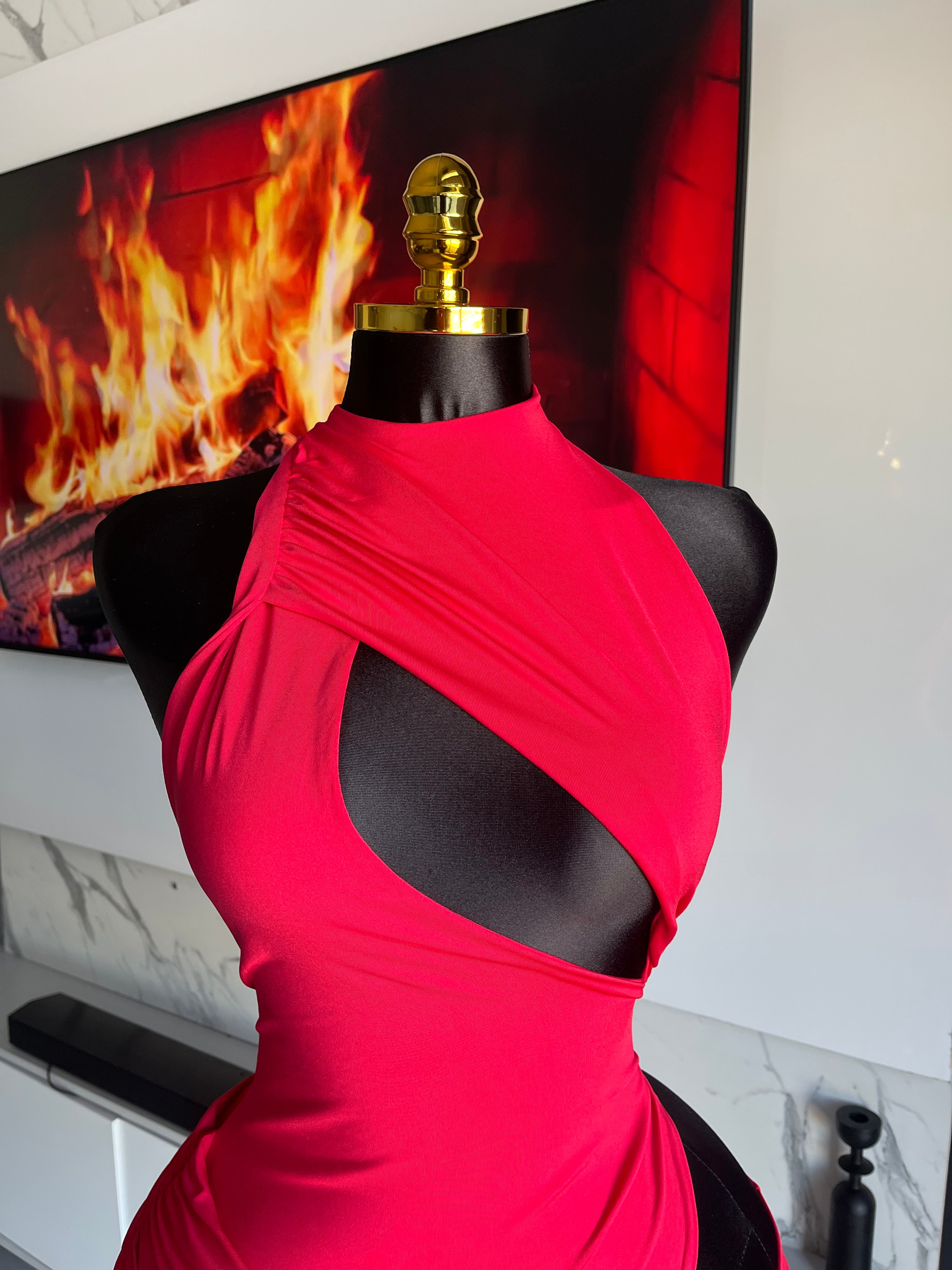 Inked Cut-Out Mini Dress
