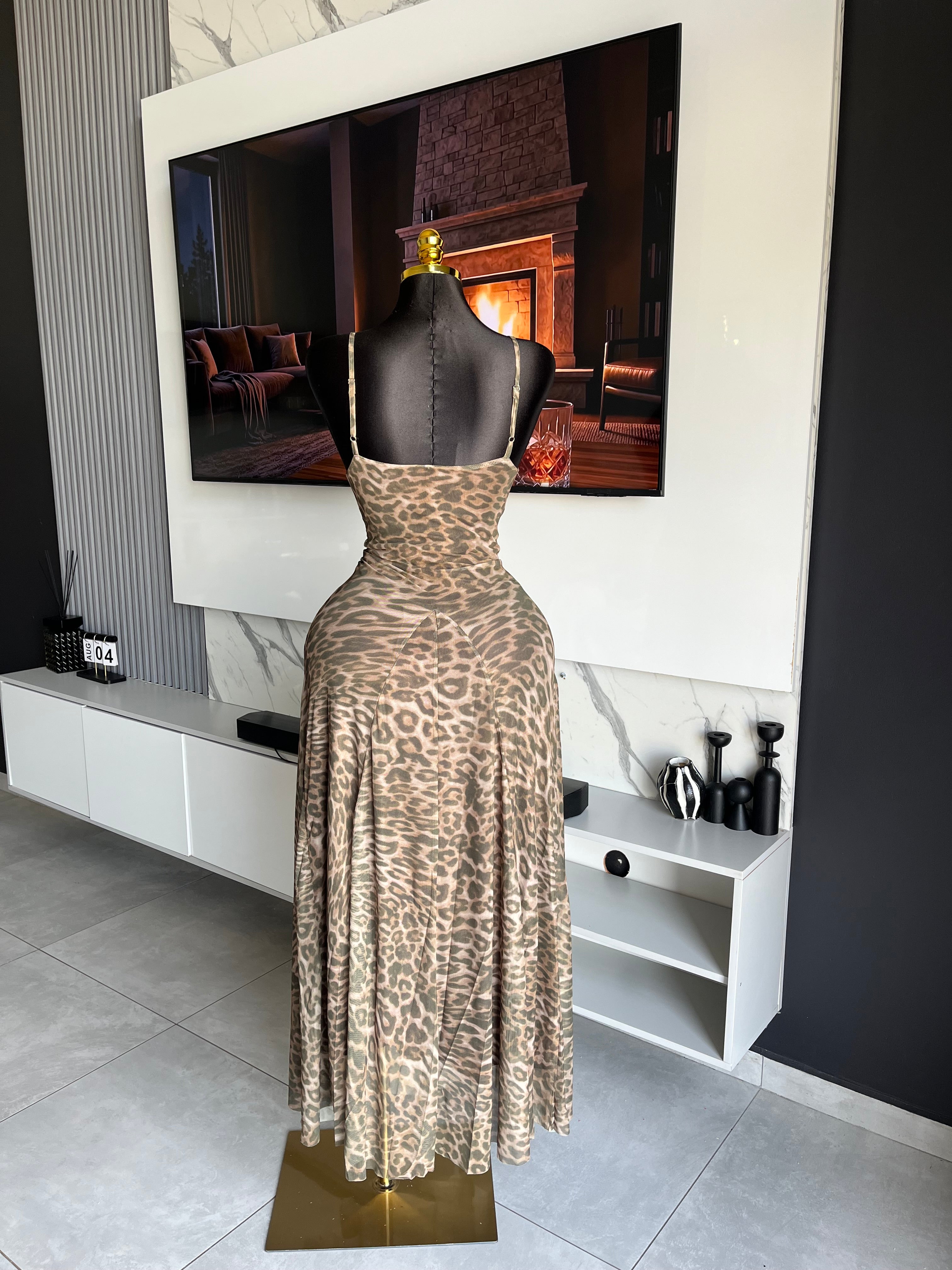 Sunray Leopard Print Maxi Dress