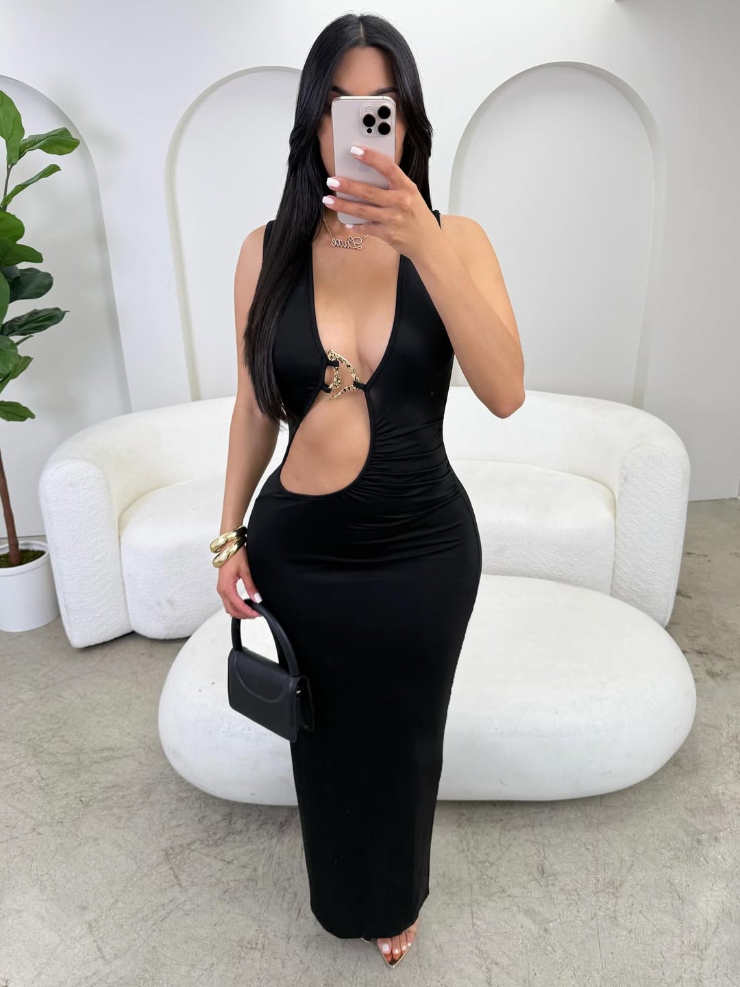 Venom Cutout Chain Maxi Dress