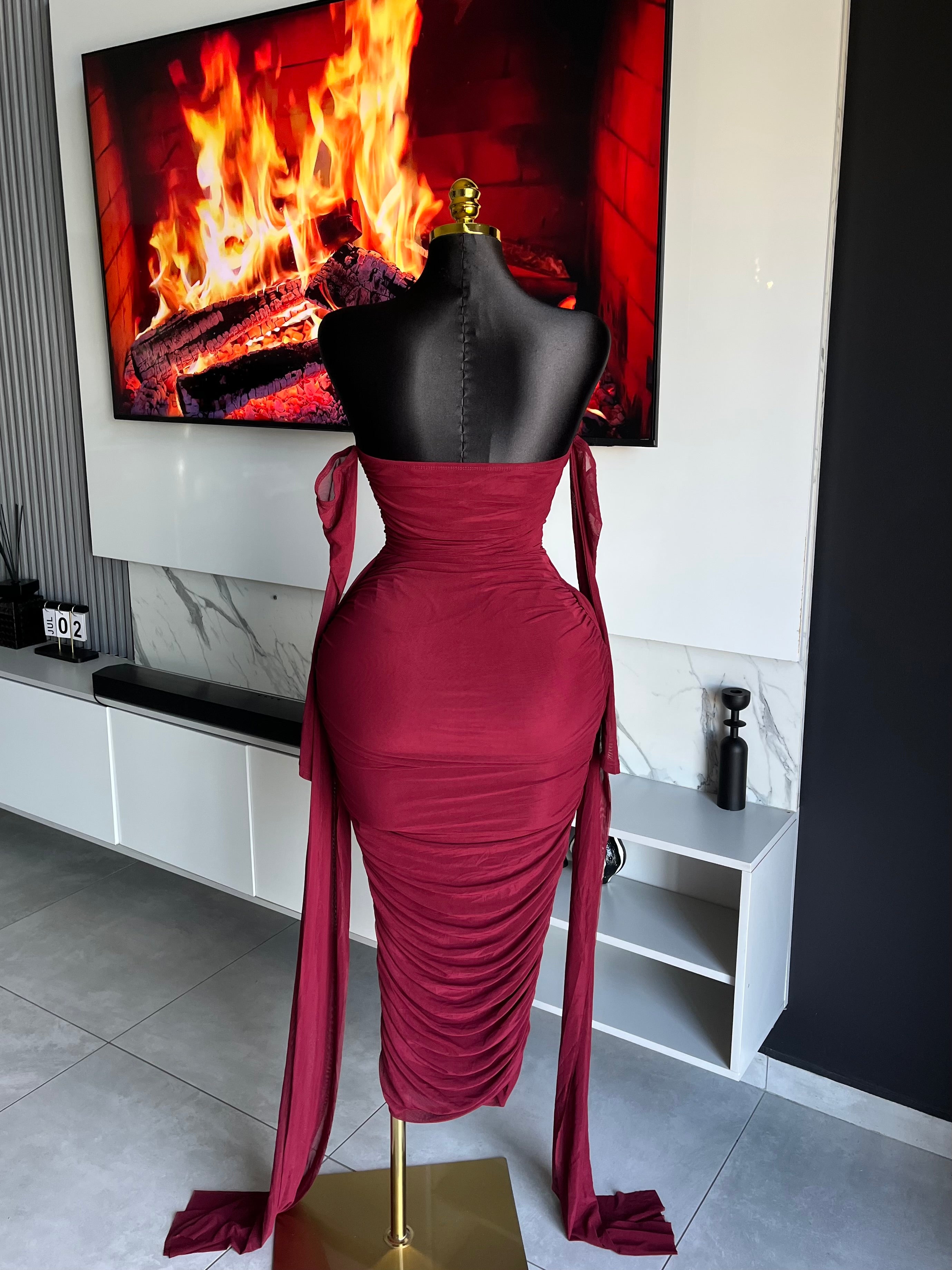 Rhia Off-Shoulder Ruched Maxi Dress