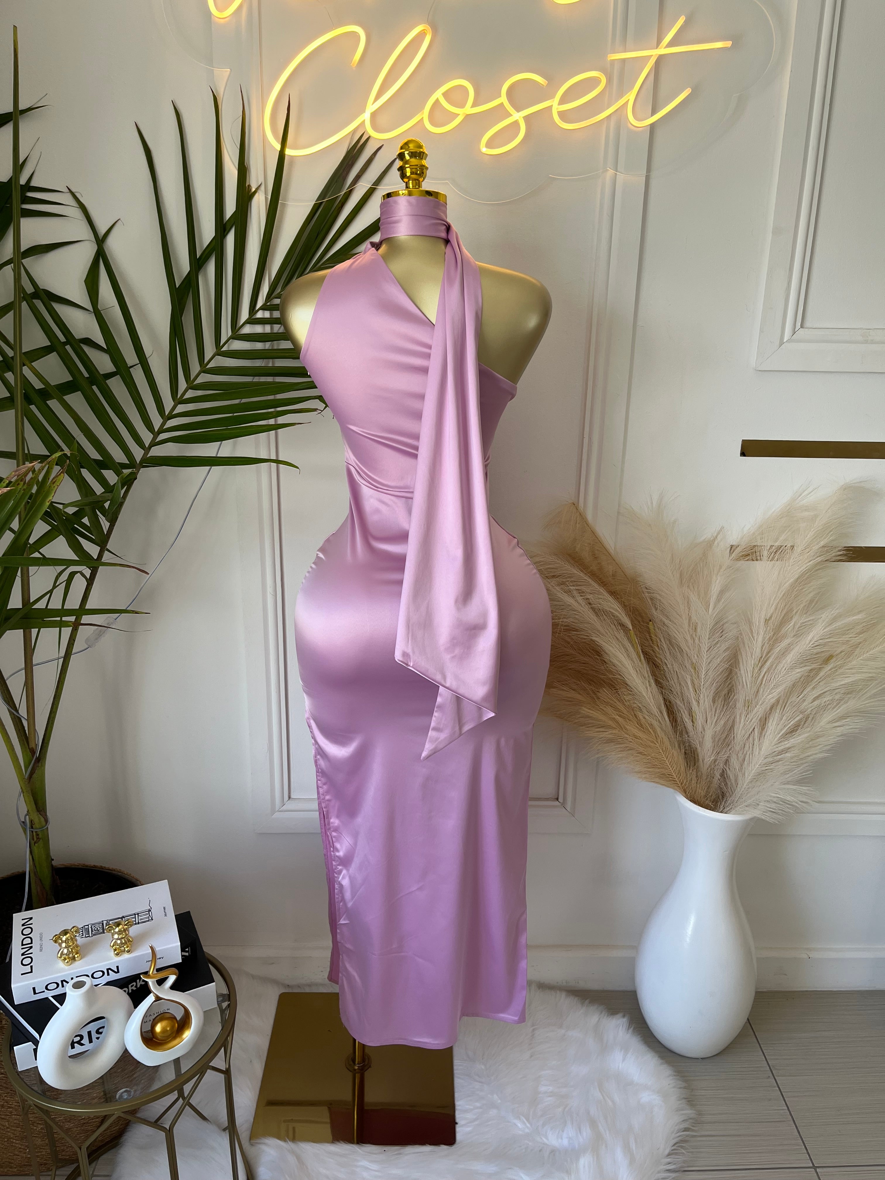 Micah Blush One-Shoulder Maxi Dress