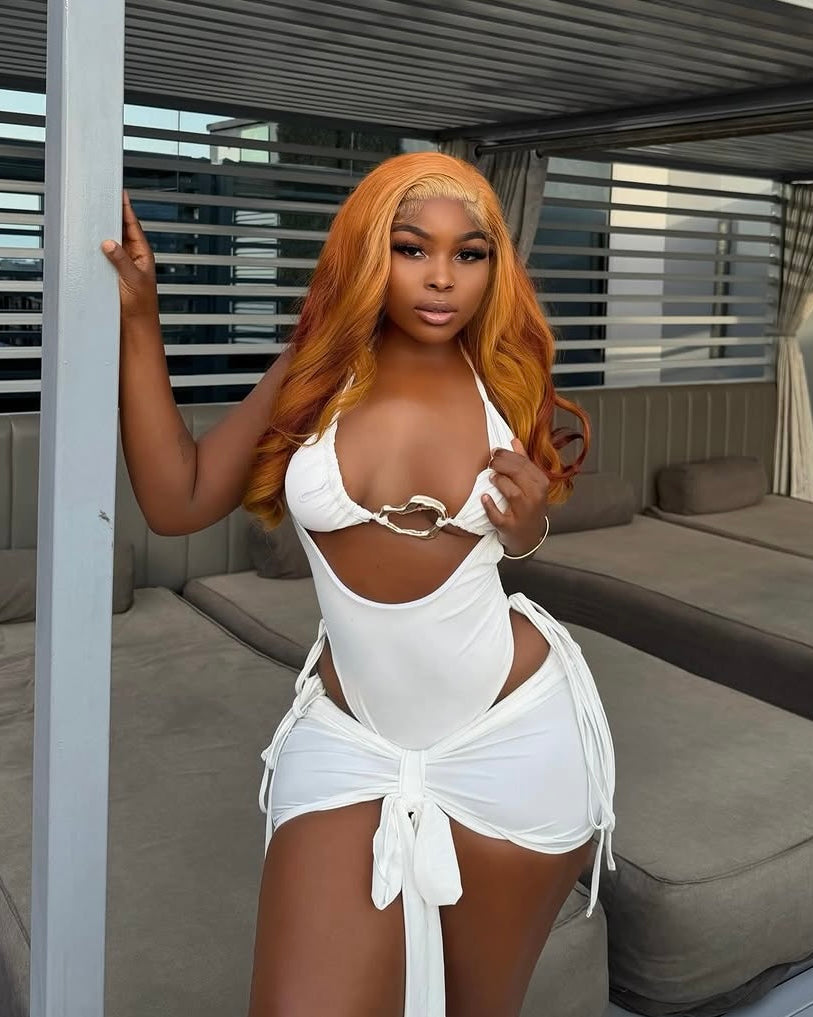 Sorelle Cut-Out Mini Skirt Set