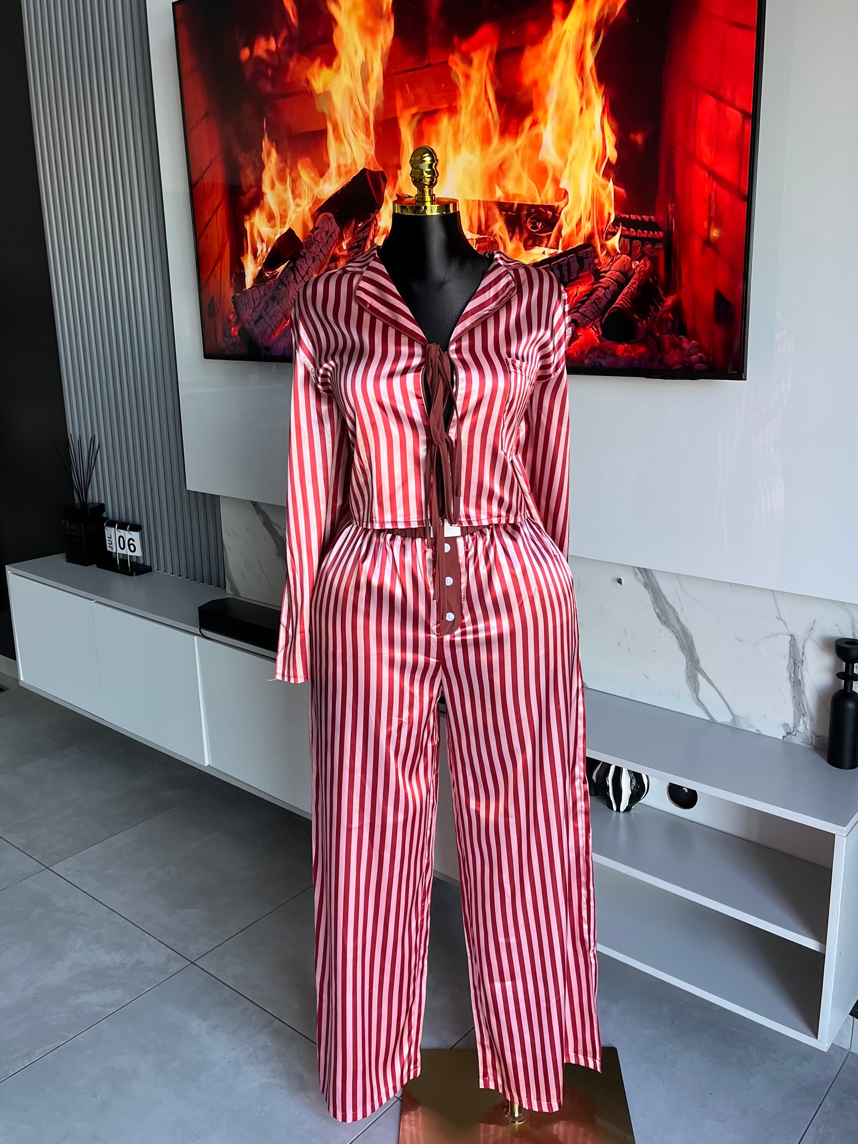 Maribel Striped Lounge Two-Piece Set
