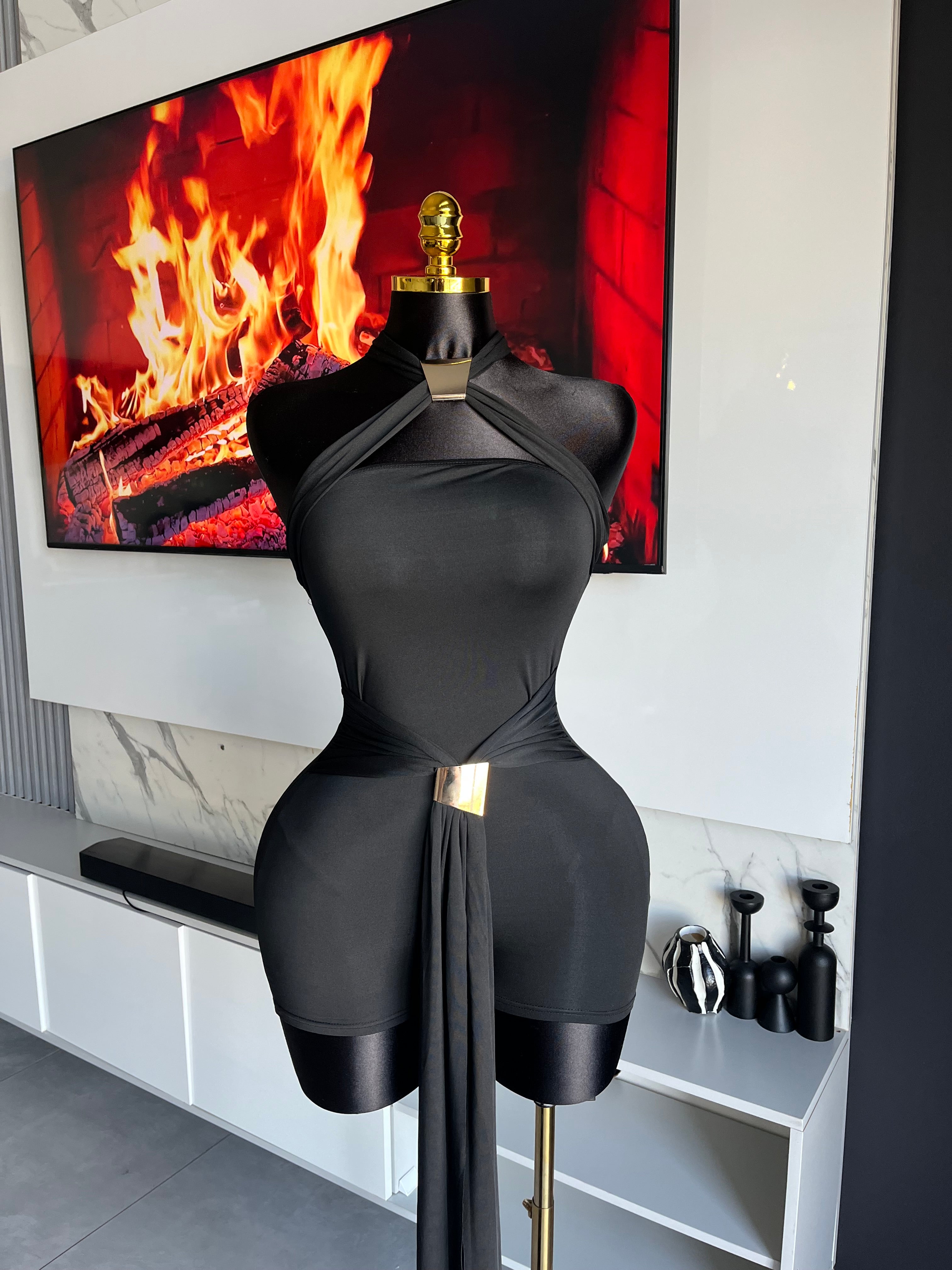 Oralee Halter Drape Romper