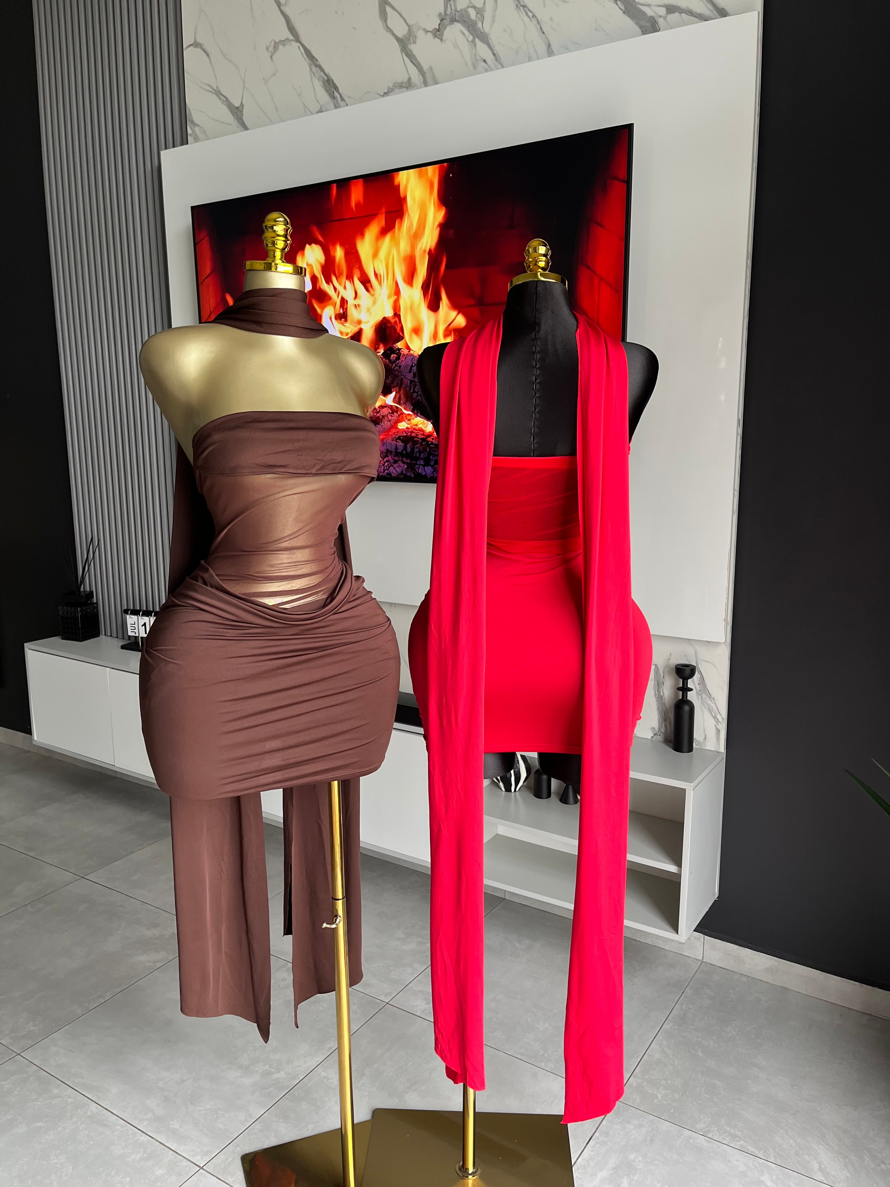 Esau Sheer Draped Mini Dress