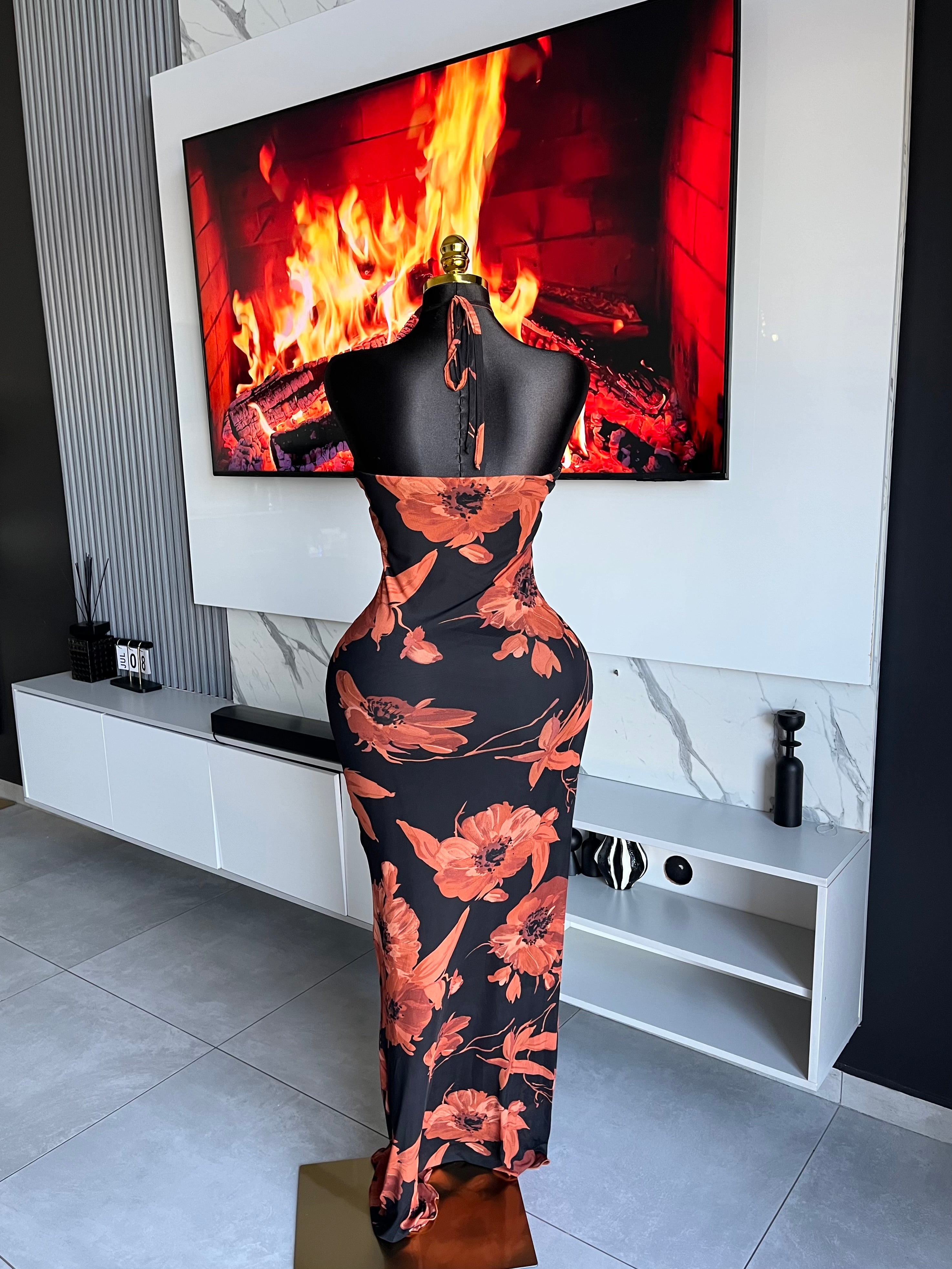 Aurelia Floral Mesh Maxi Dress