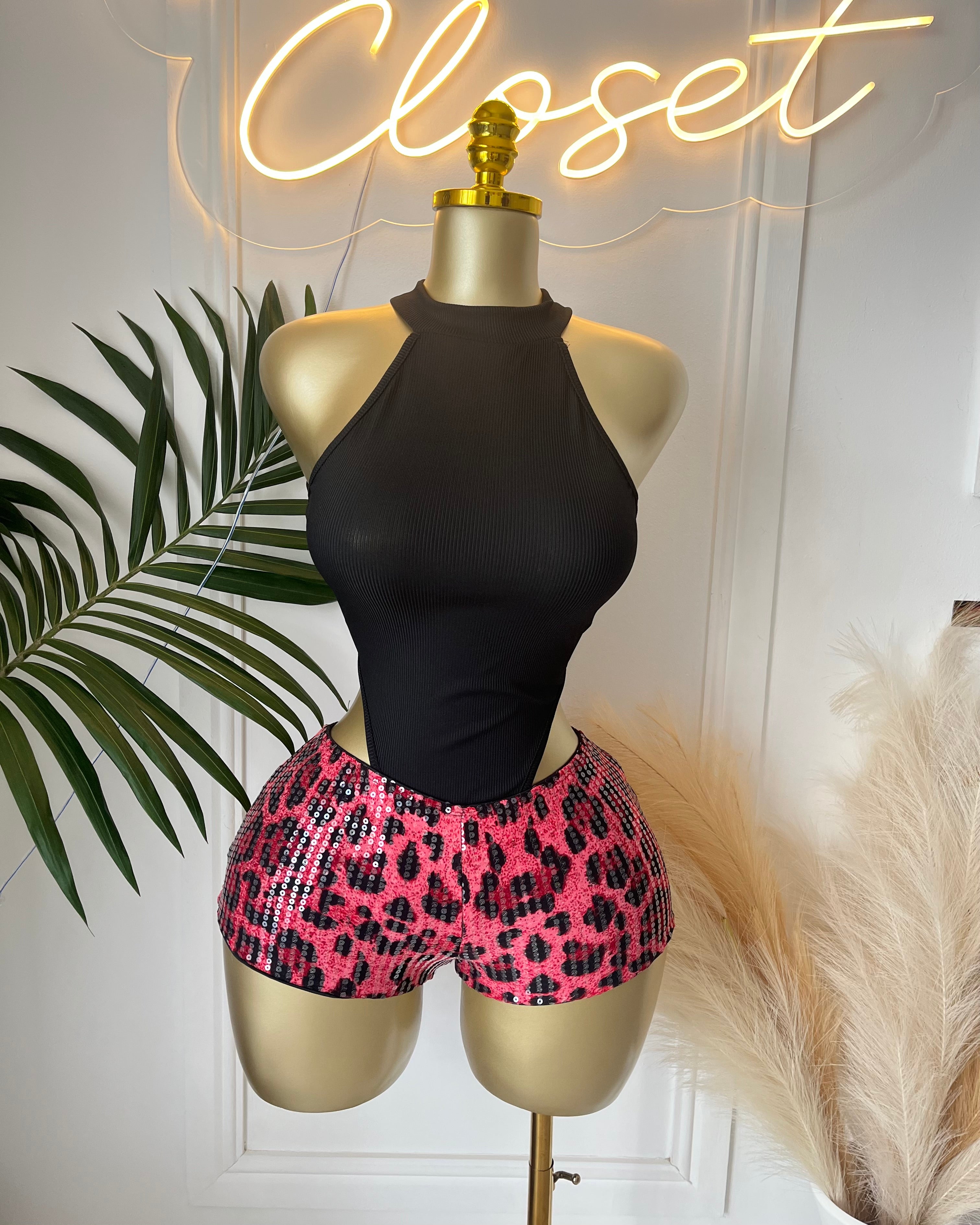 Roxy Sequin Leopard Shorts