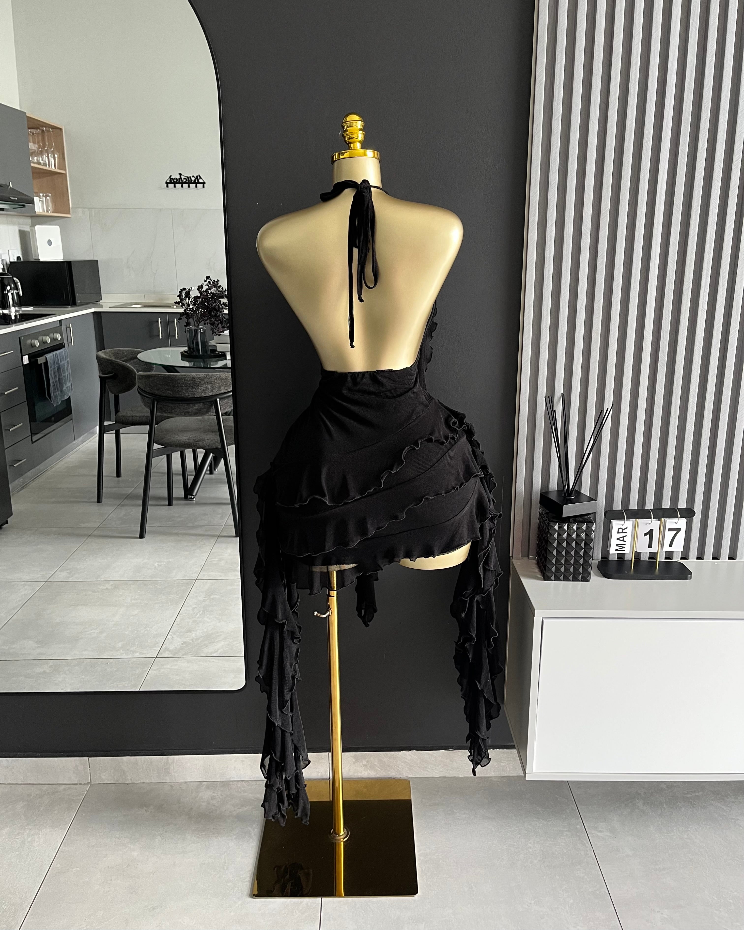 Scarlett Bloom Mini Dress Black