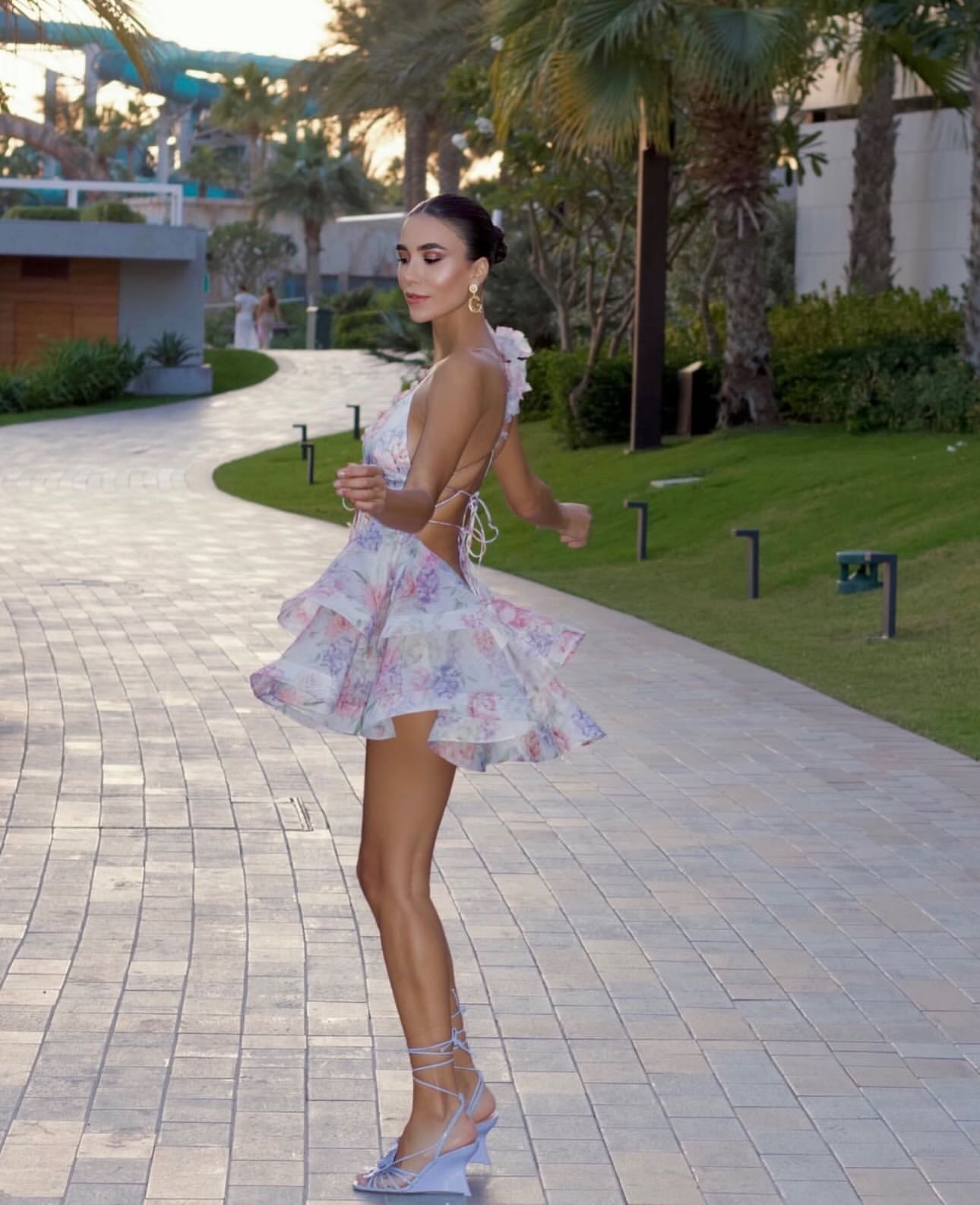 Coralie Floral Ruffle Mini Dress