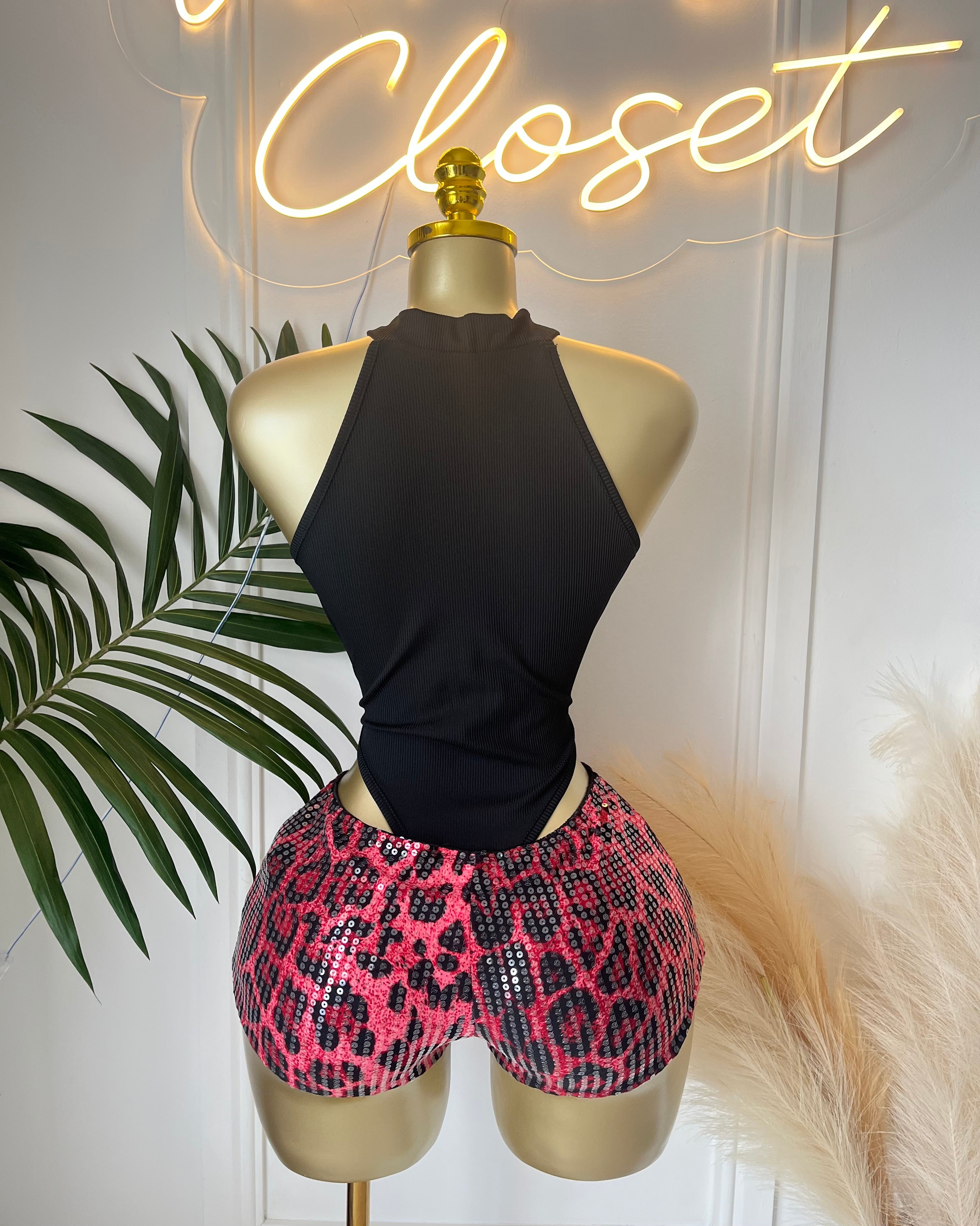 Roxy Sequin Leopard Shorts