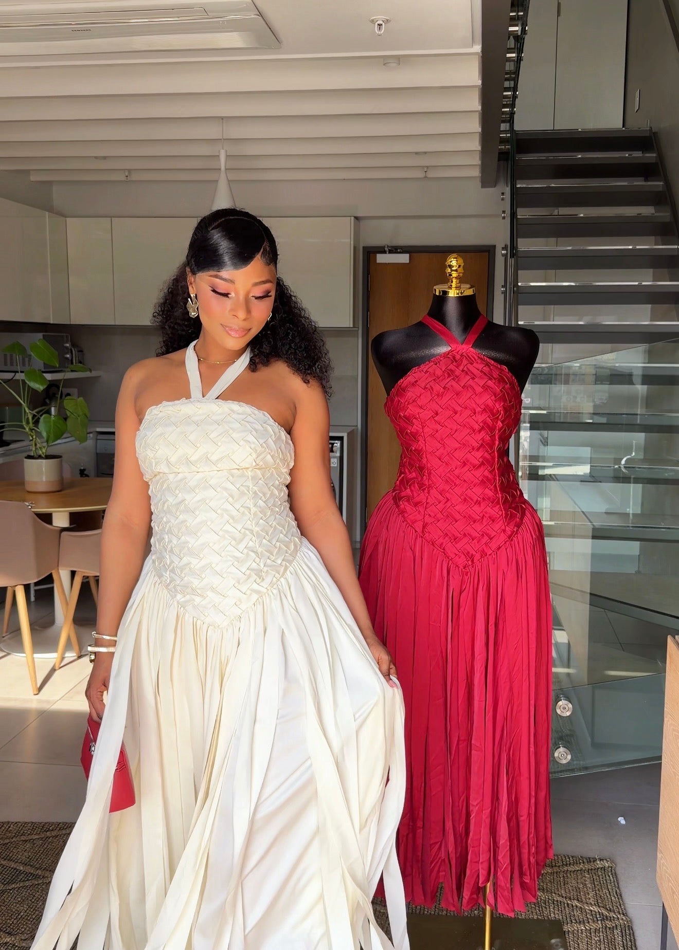 Amara Woven Halter Maxi Dress