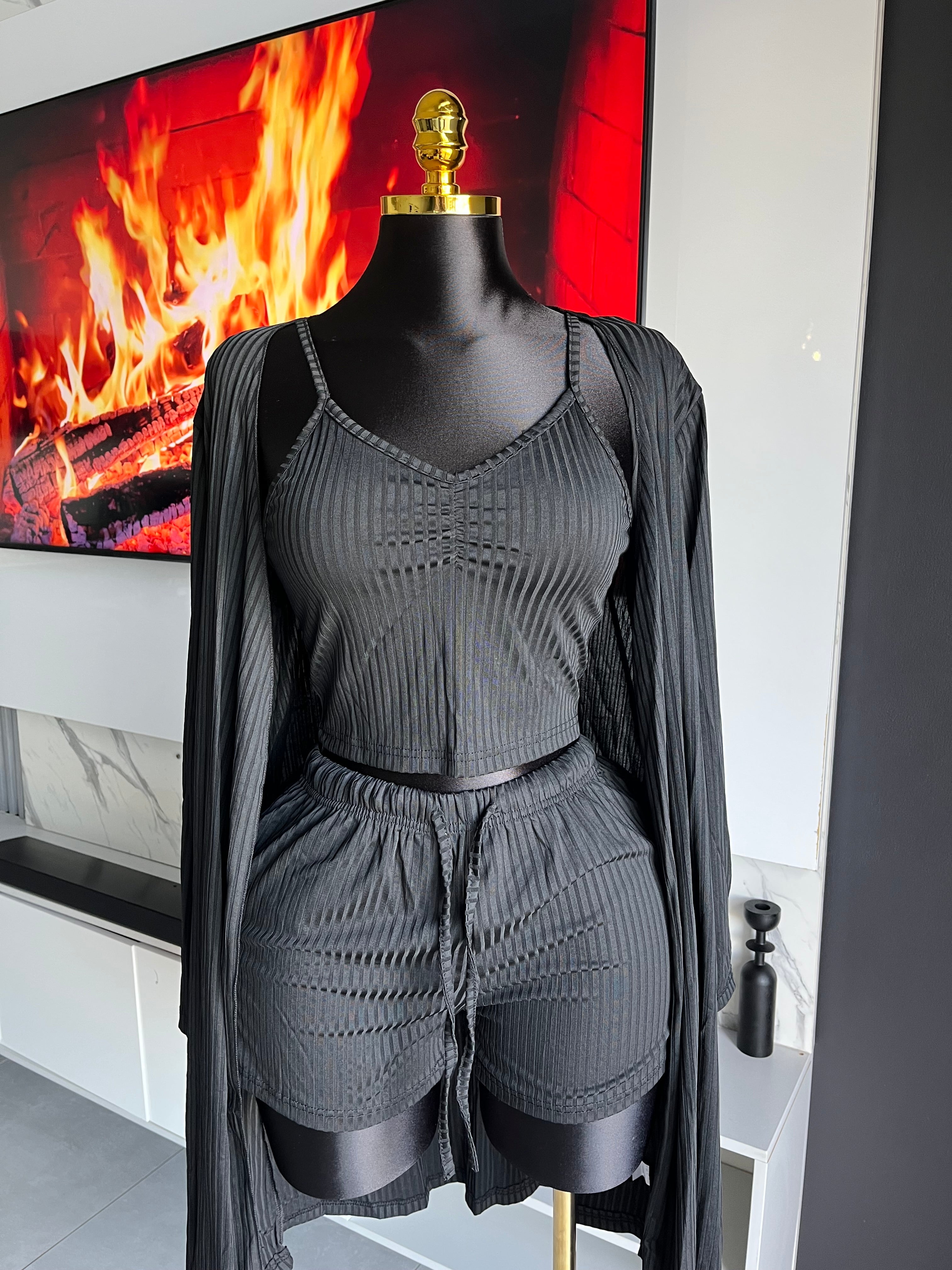 Jesse Ribbed Lounge Three-Piece Set