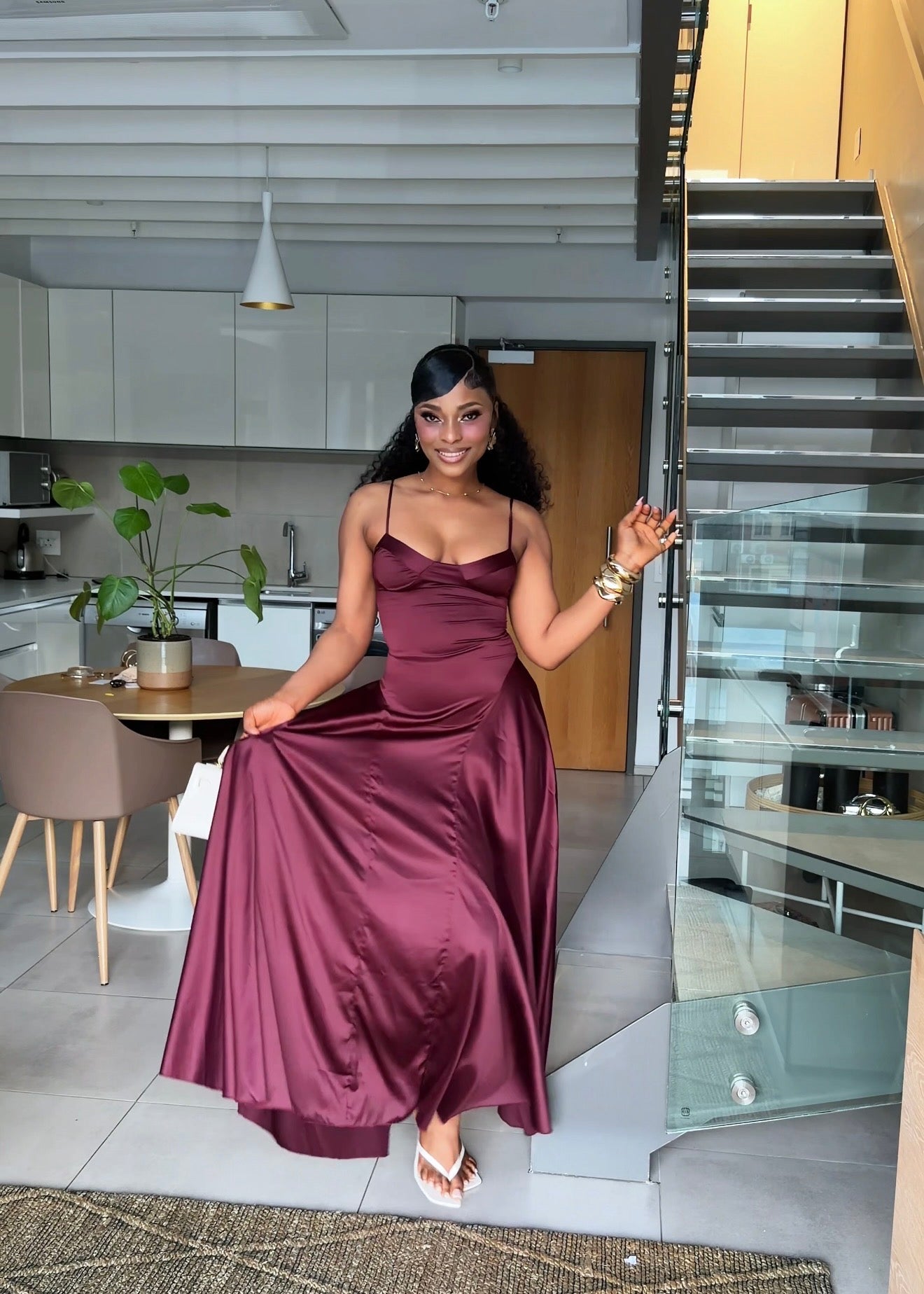 Vivienne Satin Corset Maxi Dress