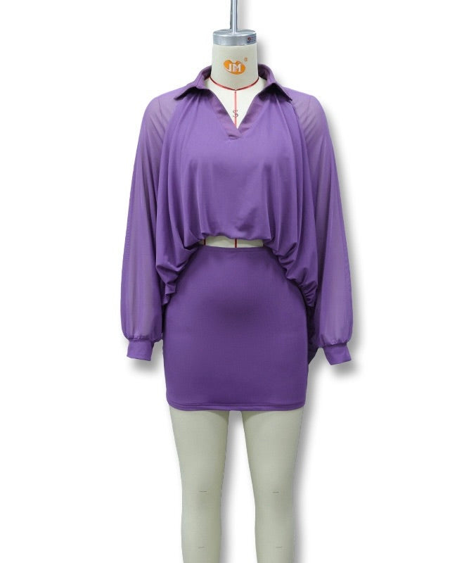 Femme Drape Mini Skirt Set