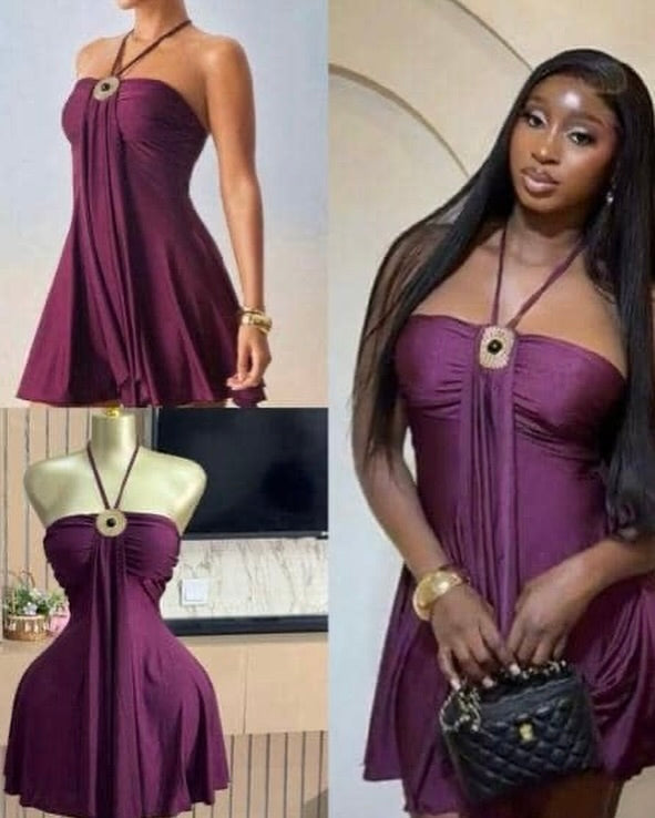 Anya Draped Halter Mini Dress