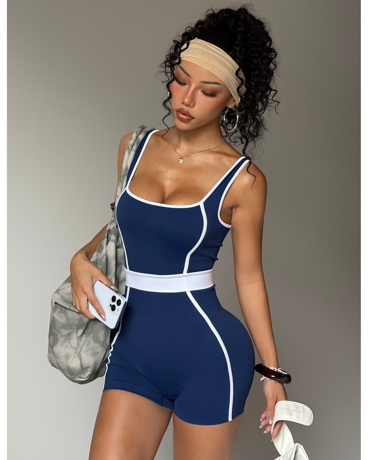 Julie Contrast Trim Bodycon Playsuit