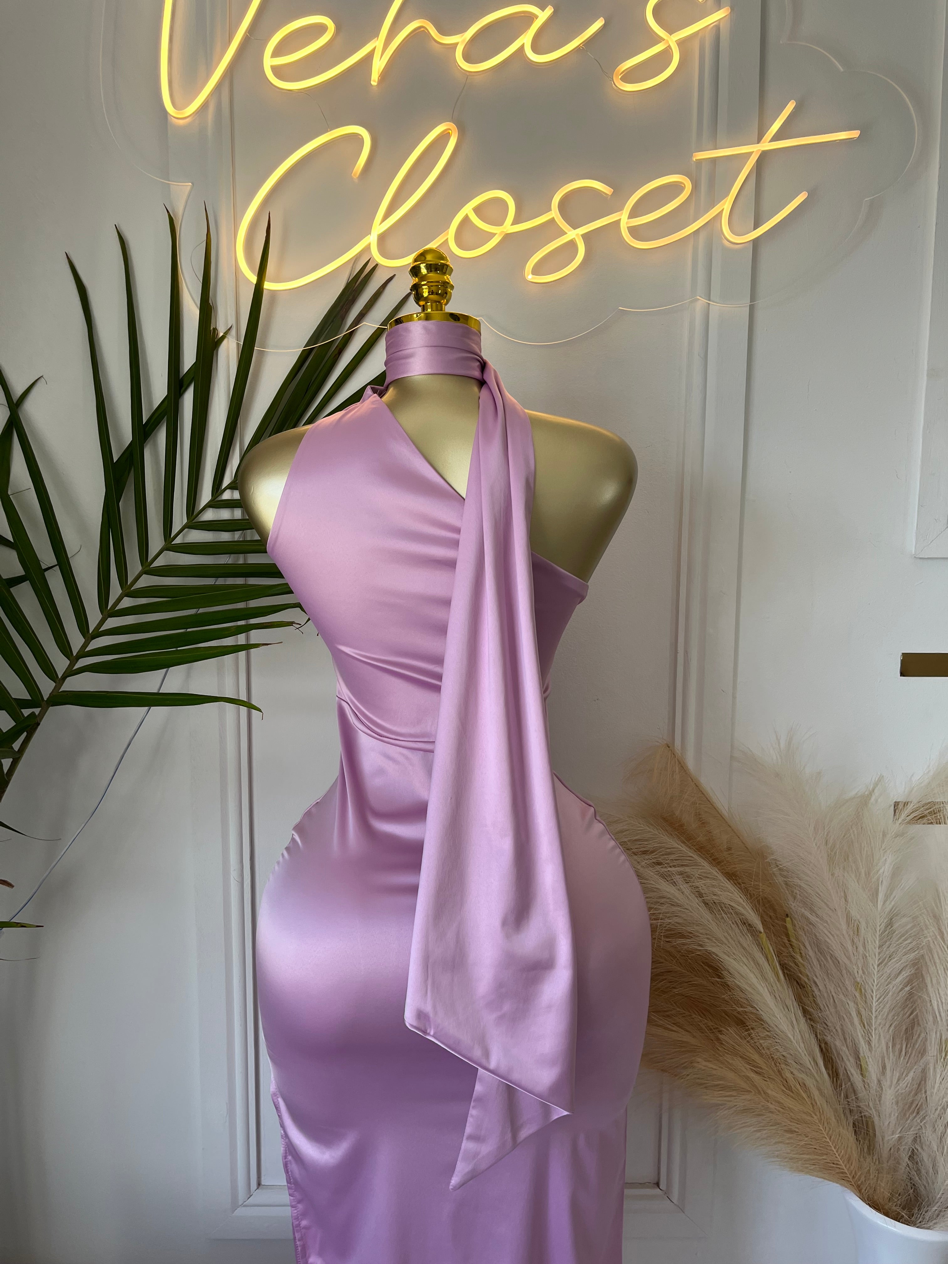 Micah Blush One-Shoulder Maxi Dress