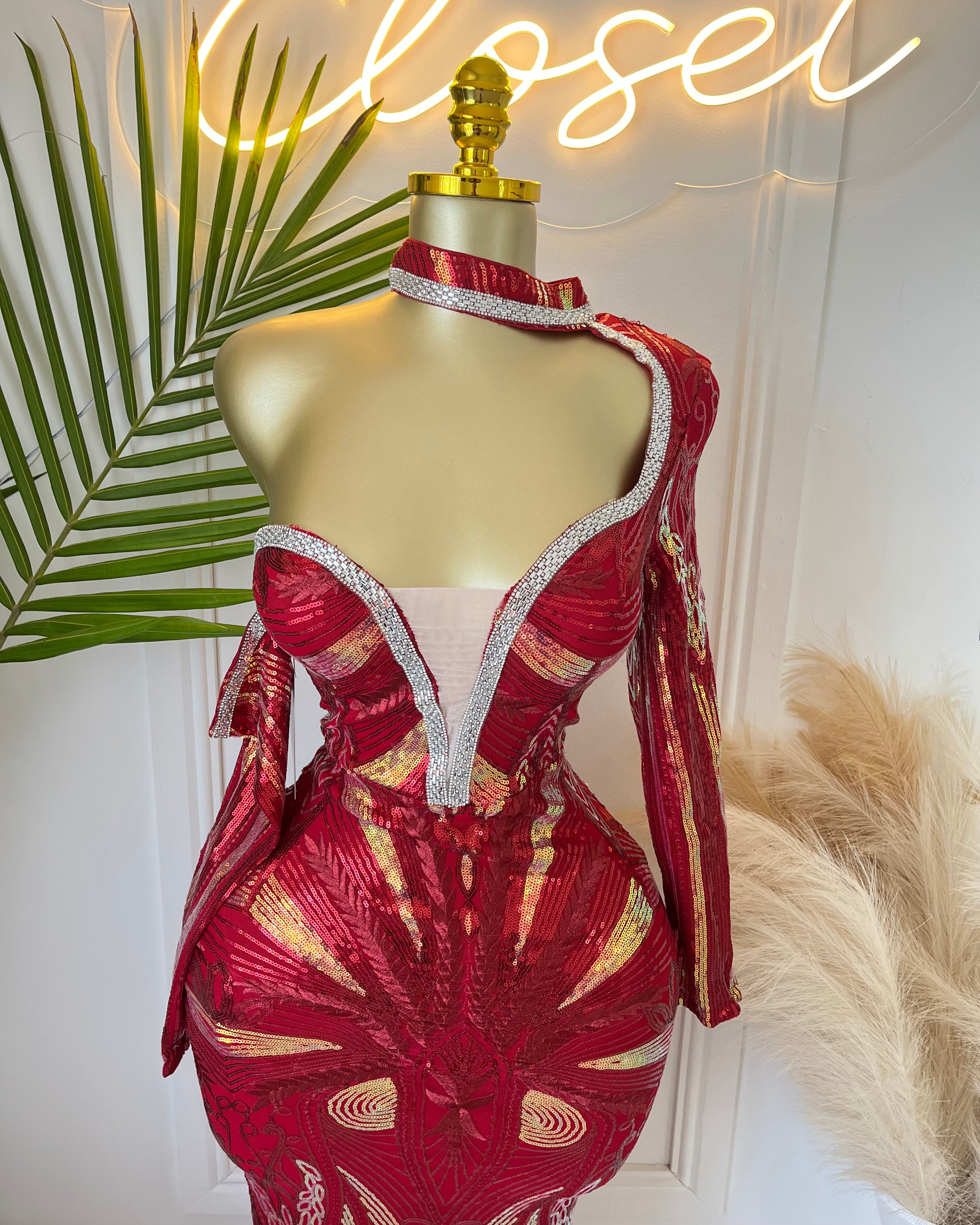 Glammed Up Embellished Maxi Dress