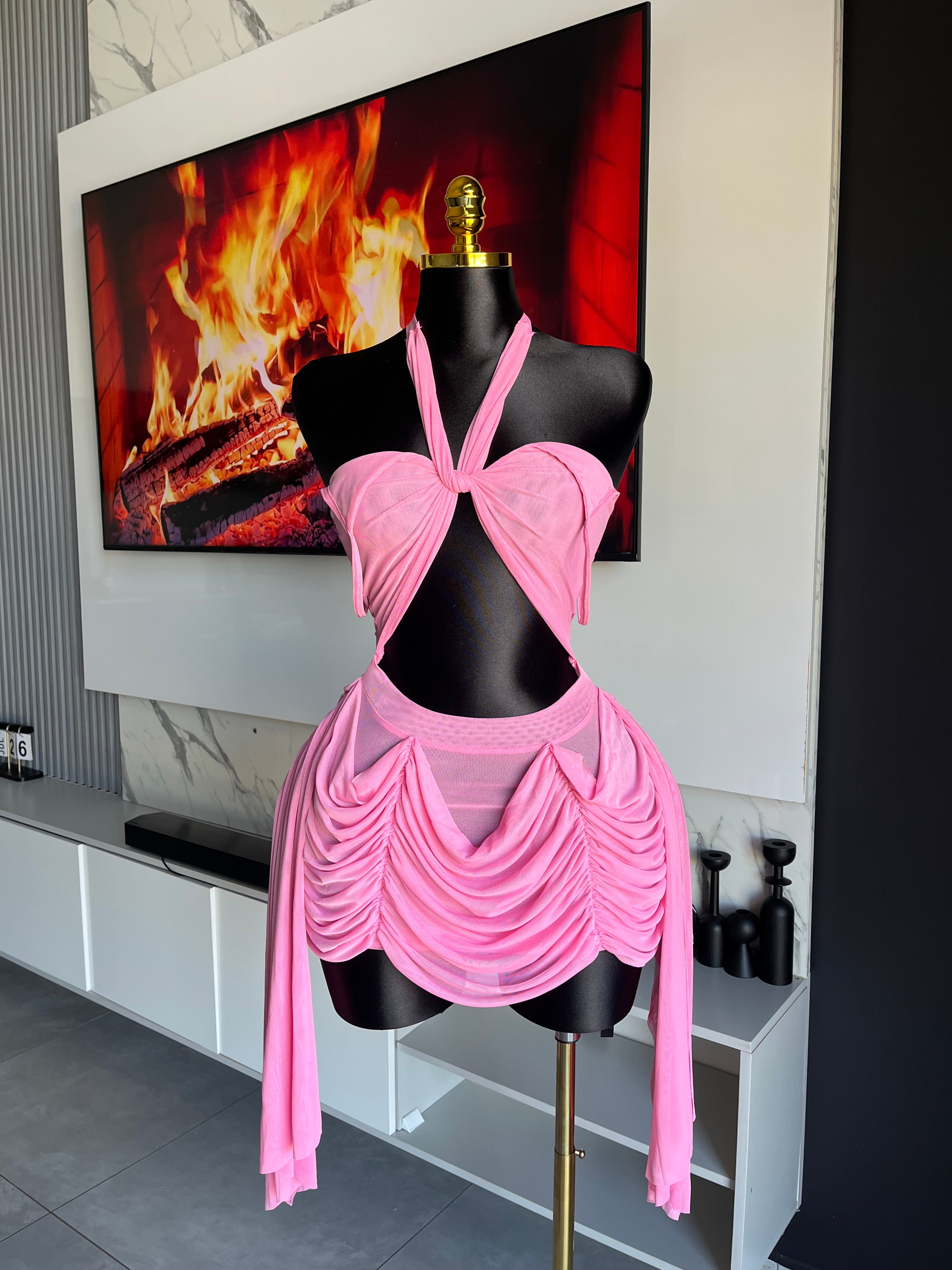 Orla Ruched Cut-Out Mini Set