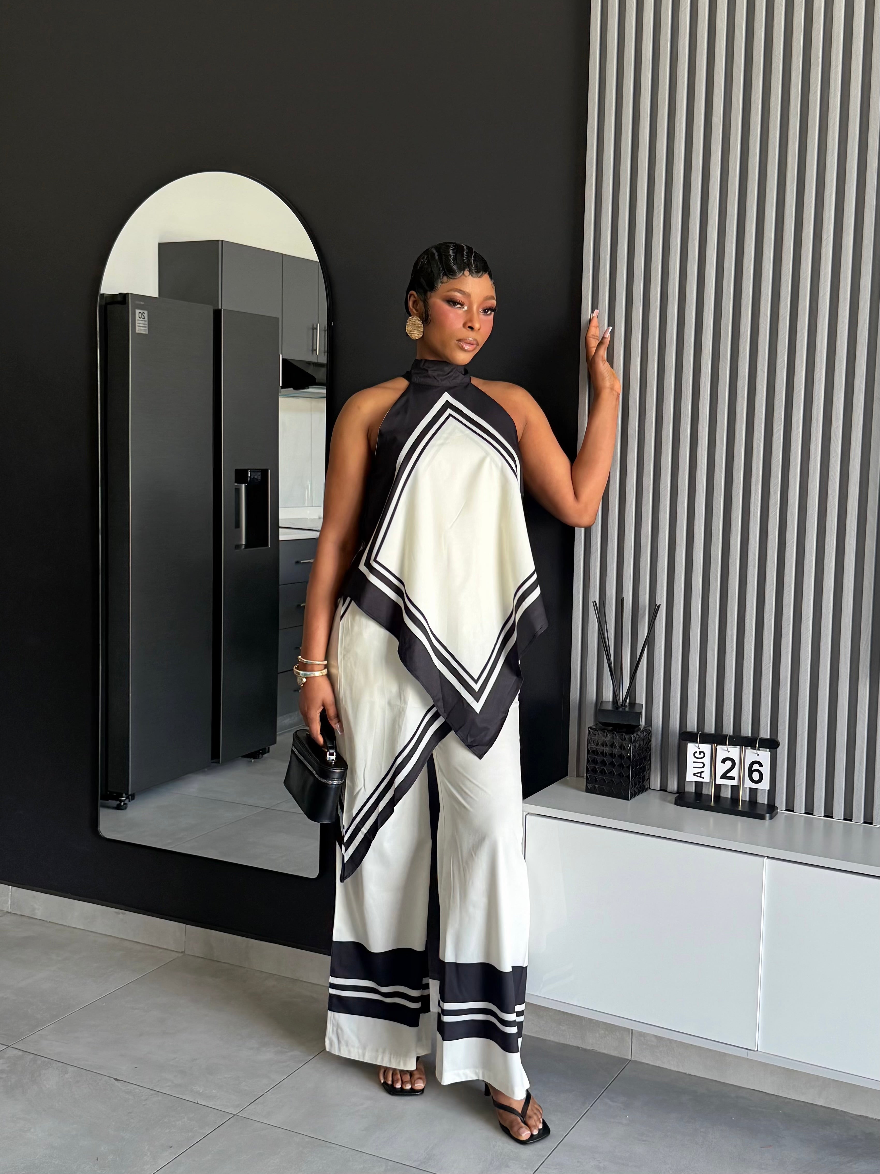 Monique Scarf Halter Pant Set