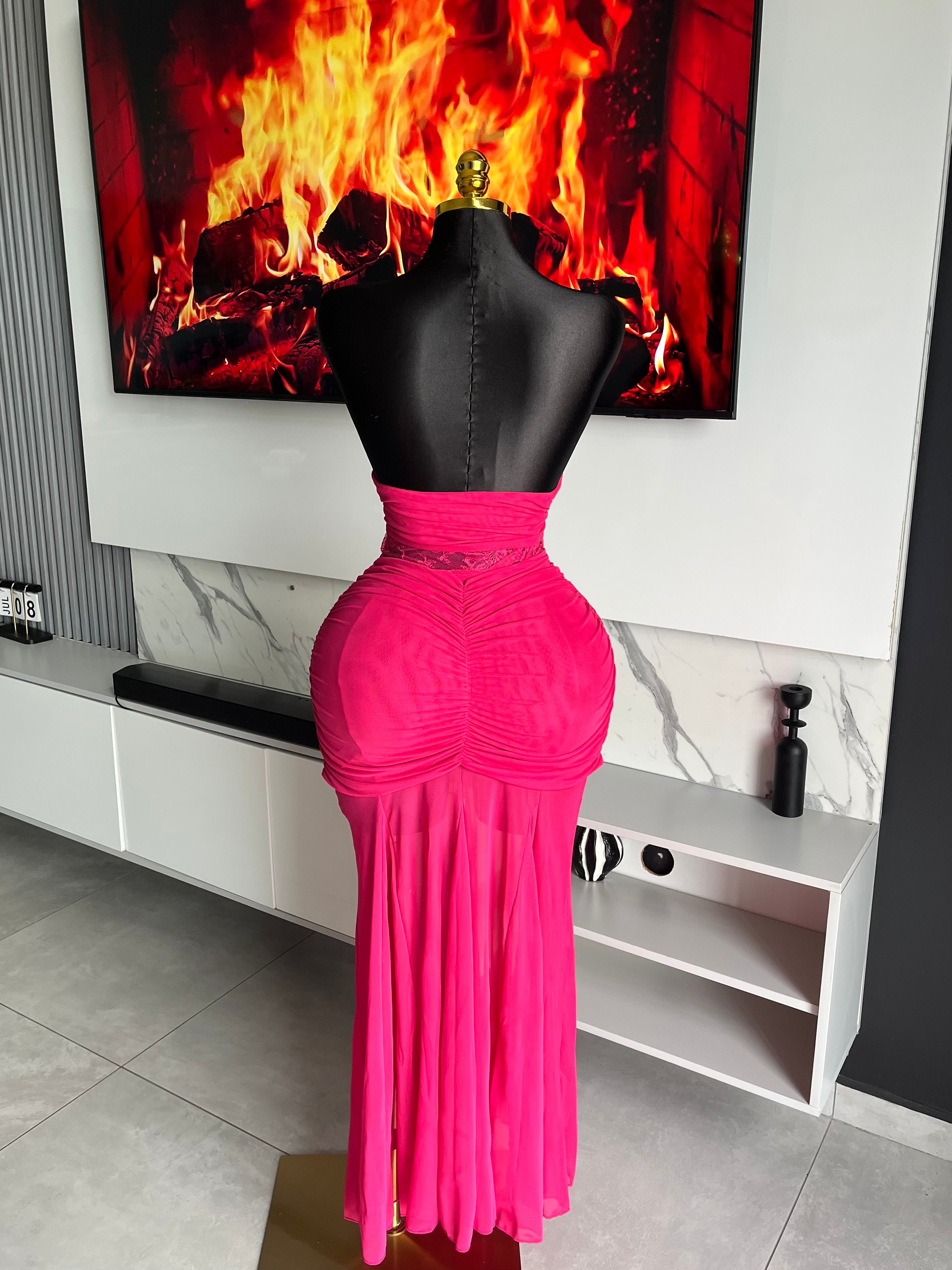Delphine Lace Illusion Maxi