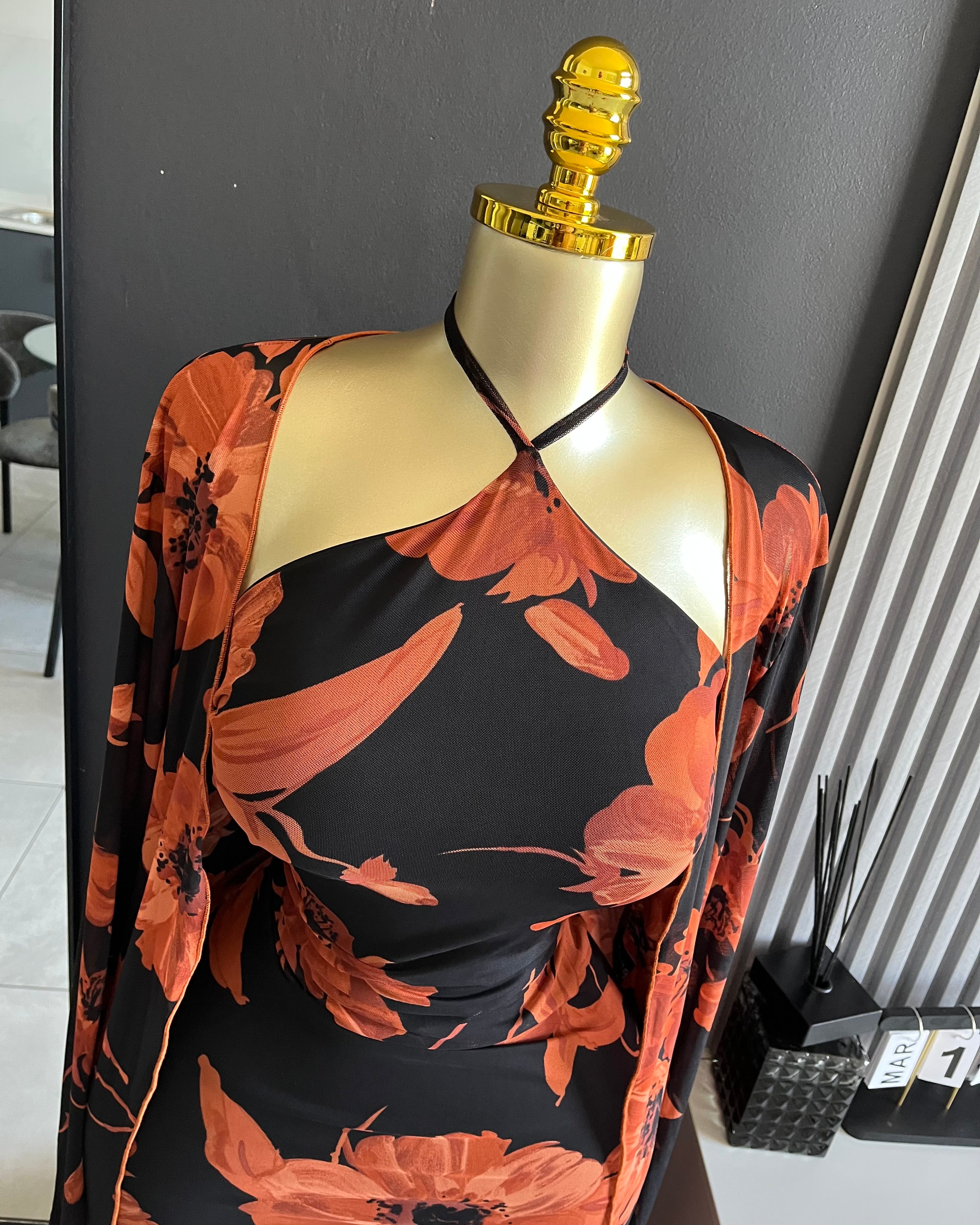 Aurelia Floral Mesh Maxi Dress