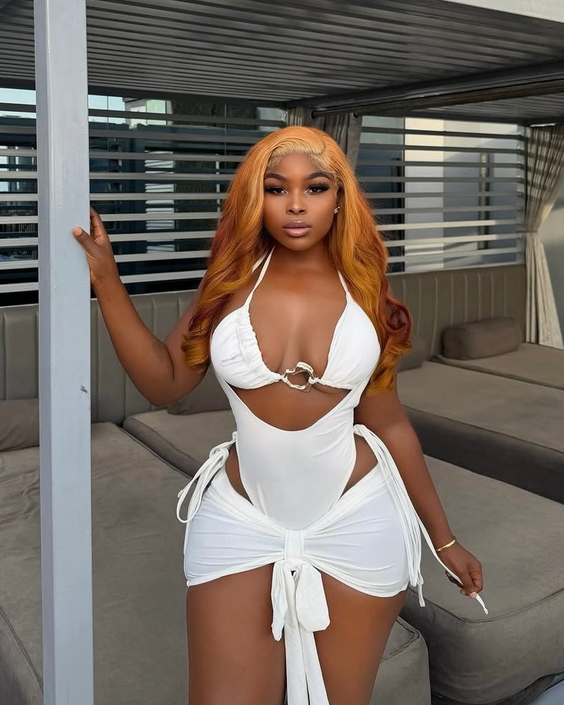 Sorelle Cut-Out Mini Skirt Set